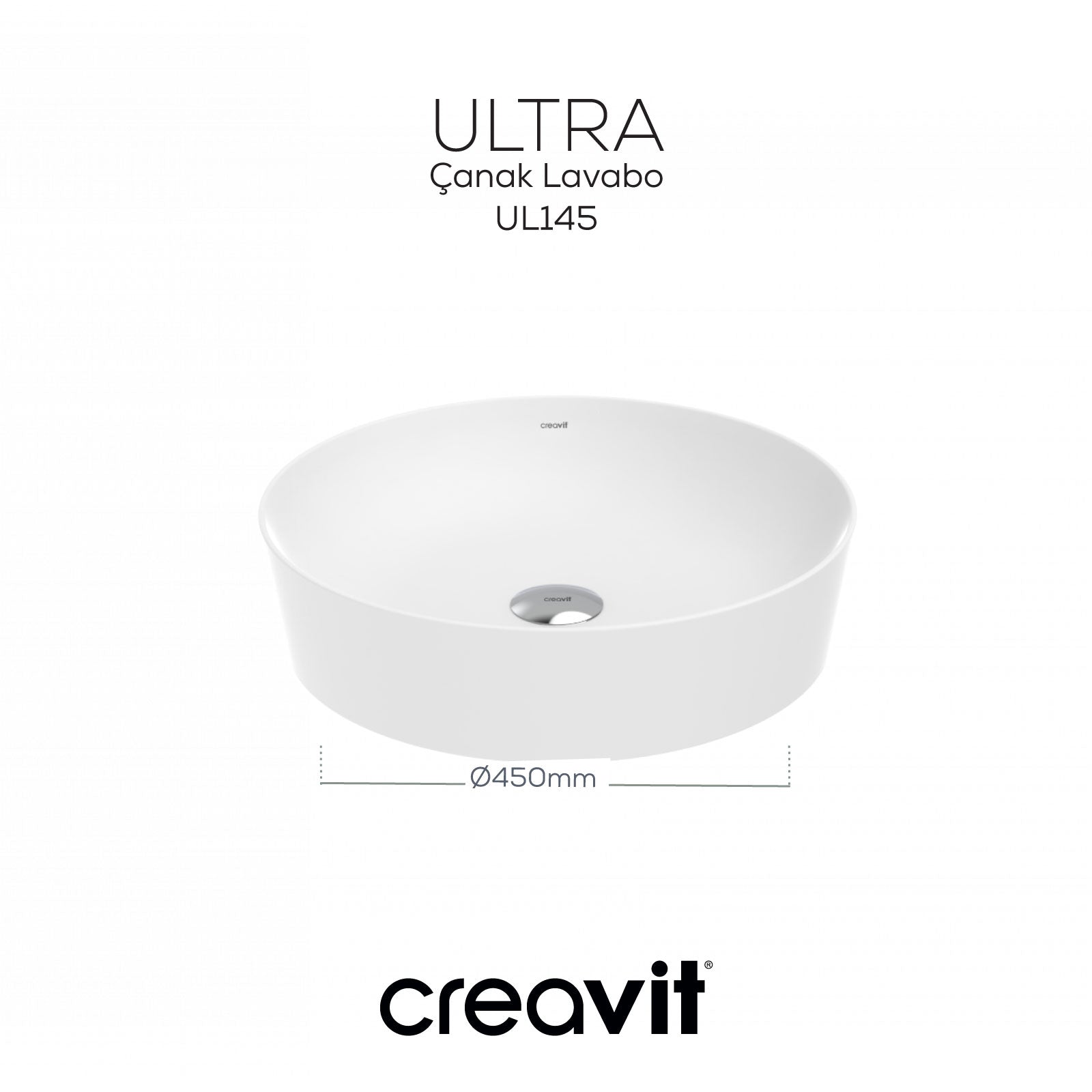 Ultra Round Bowl Sink 45cm White