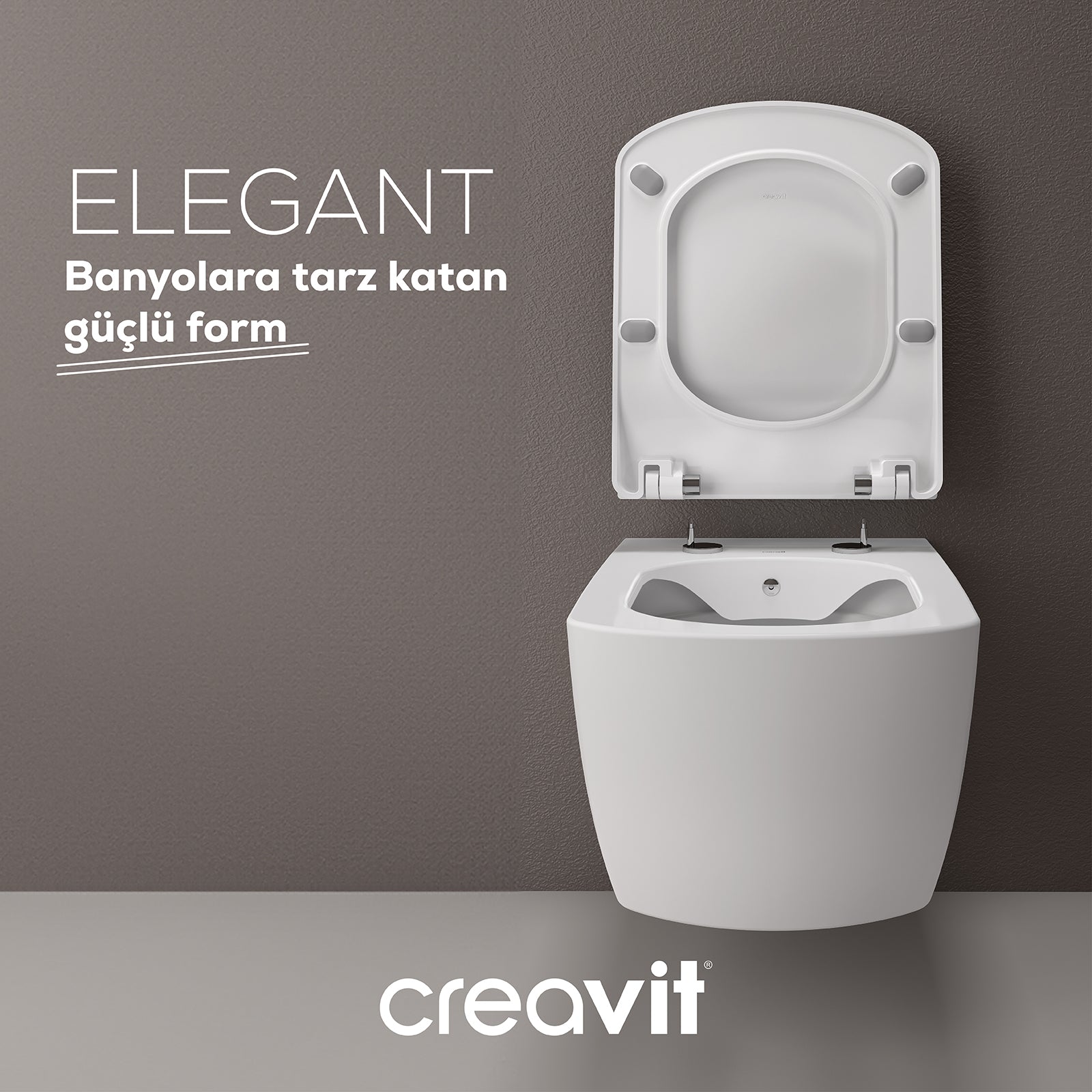 Elegant Rim-Off Asma Klozet Beyaz - Creavit | Banyo Bu Tarafta