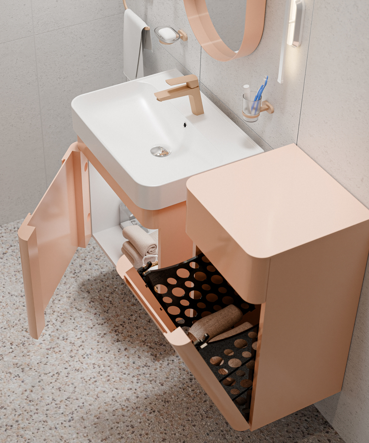 Slope Lavabo Armatürü Şeftali Tüyü