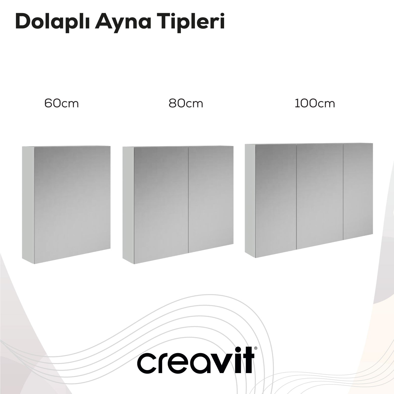 D20 60cm Melamin Aynalı Dolap Antrasit Gövde