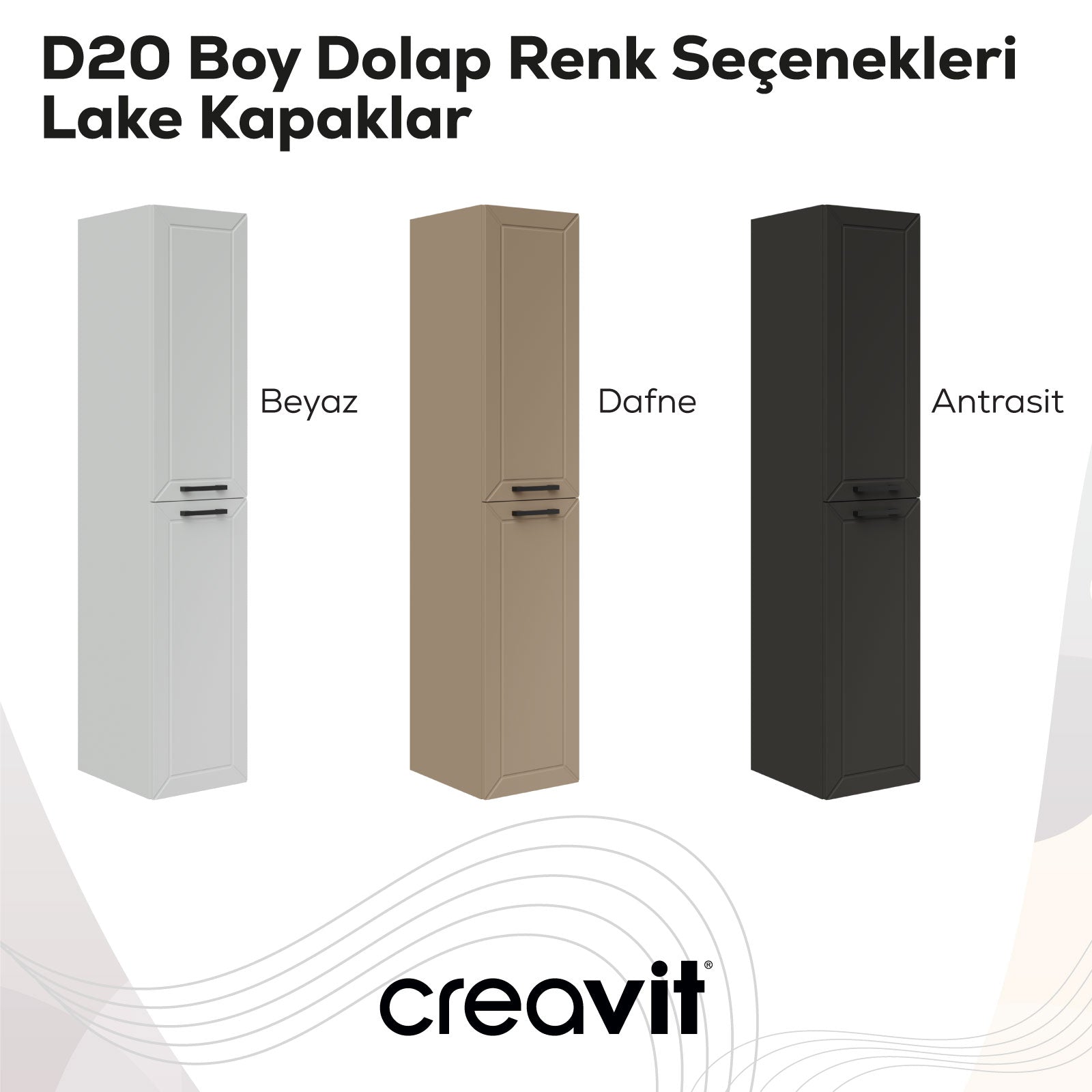 D20 30cm SAĞ Boy Dolabı Antrasit Lake Kapak (Demonte Gönderilir)