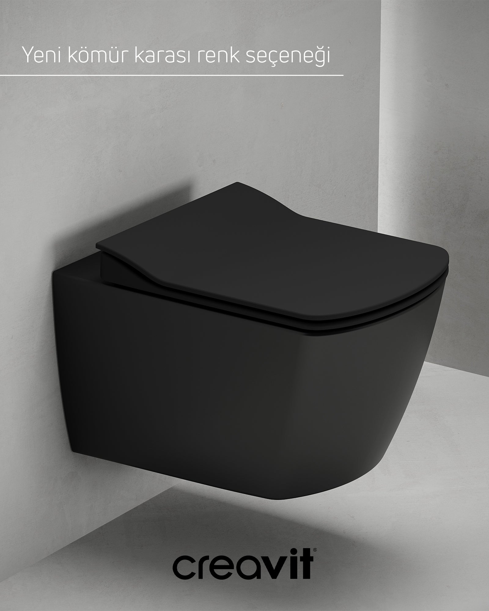 Elegant Rim-Off Duroplast Yavaş Kapanan Klozet Kapaklı Kömür Karası Set