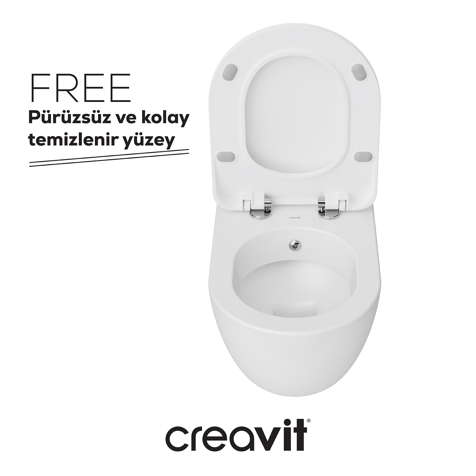 Free Asma Klozet Beyaz - Termoplast Set - Creavit | Banyo Bu Tarafta