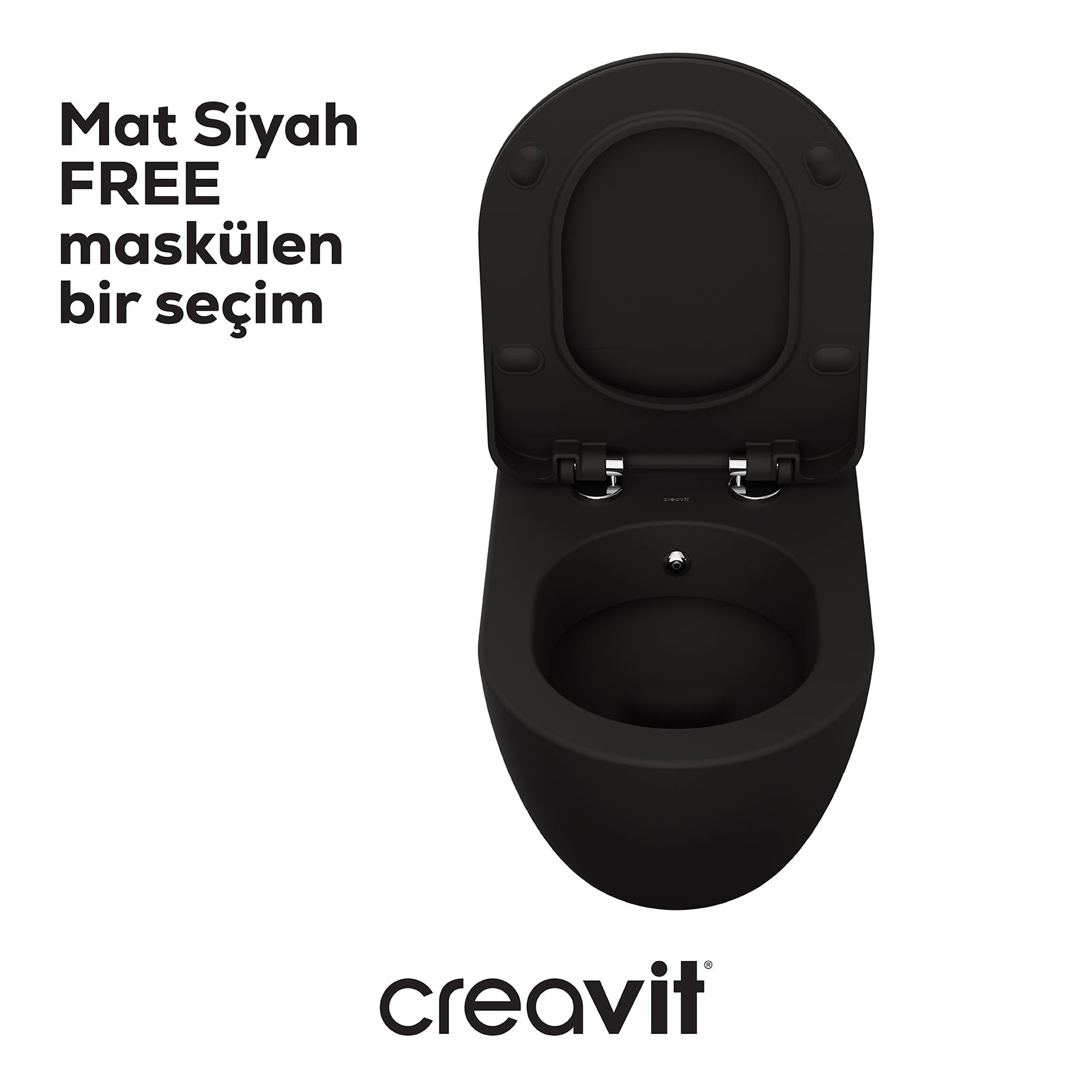 Free Asma Klozet Mat Siyah - Set - Creavit | Banyo Bu Tarafta