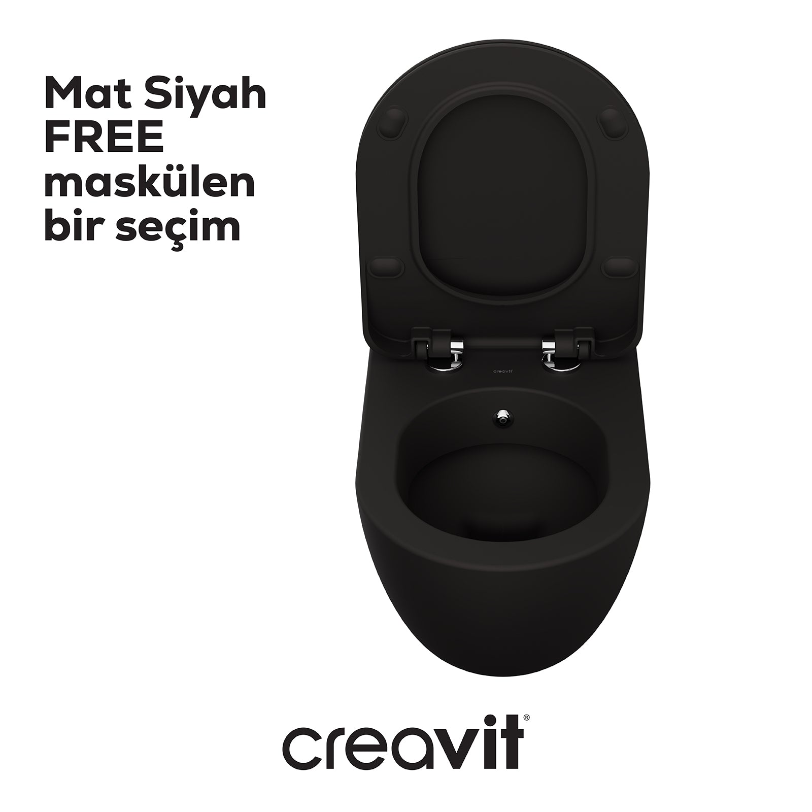 Free Asma Klozet Mat Siyah - Creavit | Banyo Bu Tarafta