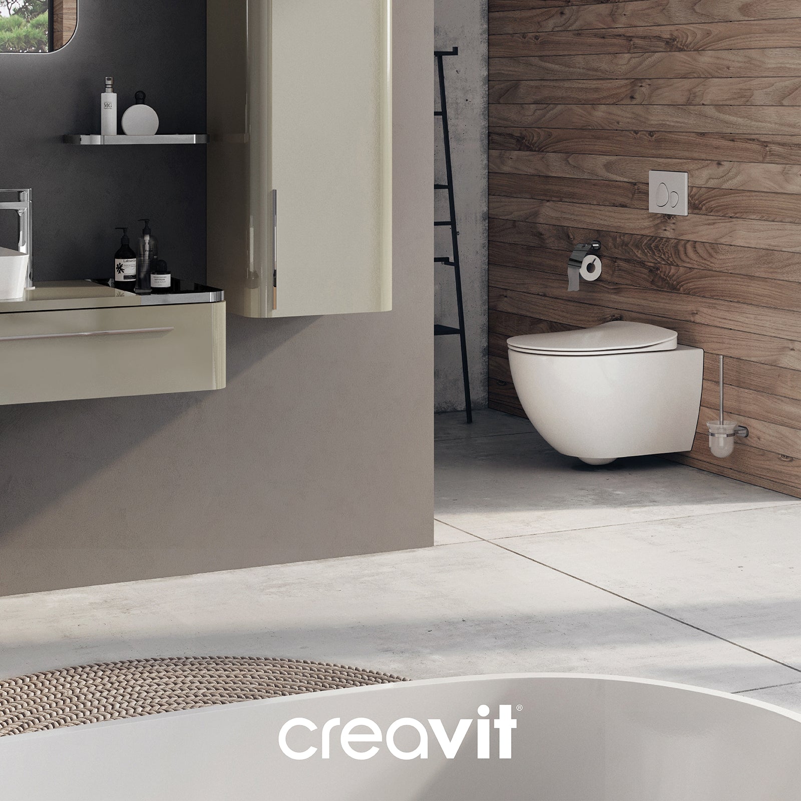 Free Rim-Off Entegre Taharet Musluklu (Sıcak&Soğuk) Asma Klozet - Set - Creavit | Banyo Bu Tarafta