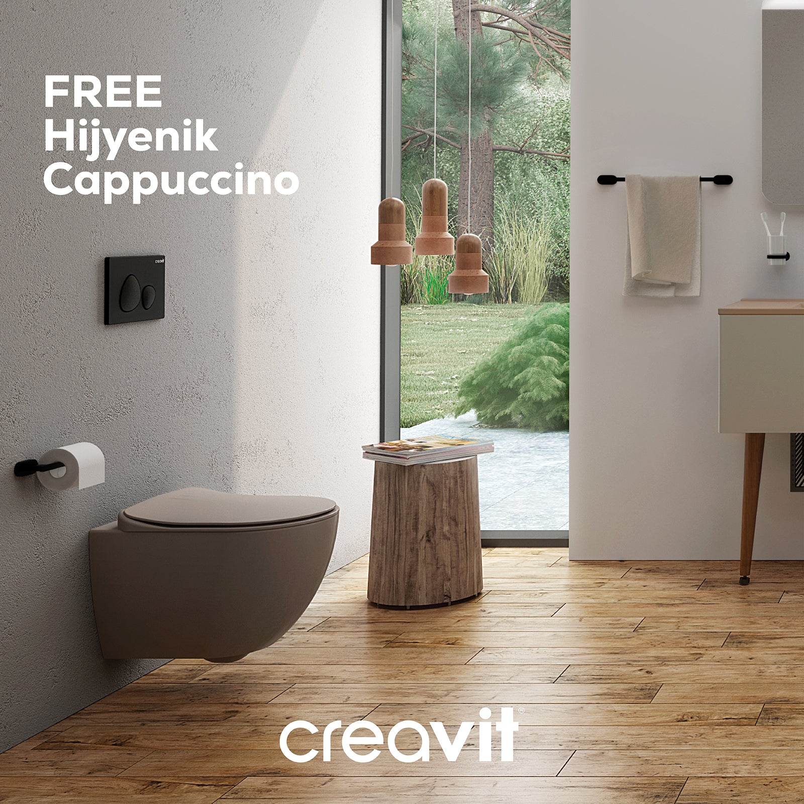 Free Rim-Off Asma Klozet Mat Cappuccino - Creavit | Banyo Bu Tarafta