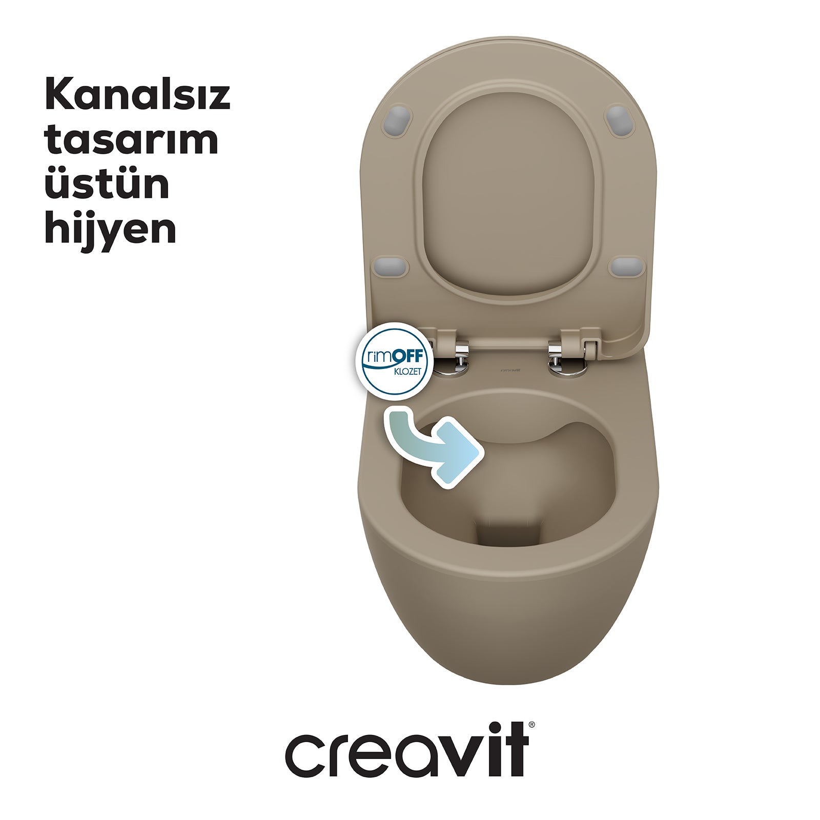 Free Rim-Off Asma Klozet Mat Cappuccino - Creavit | Banyo Bu Tarafta