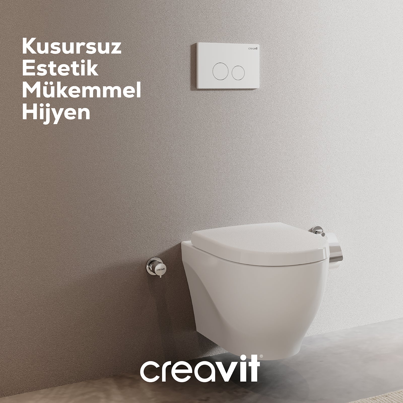 Terra Mat Gri Boyalı Kumanda Paneli - Creavit | Banyo Bu Tarafta