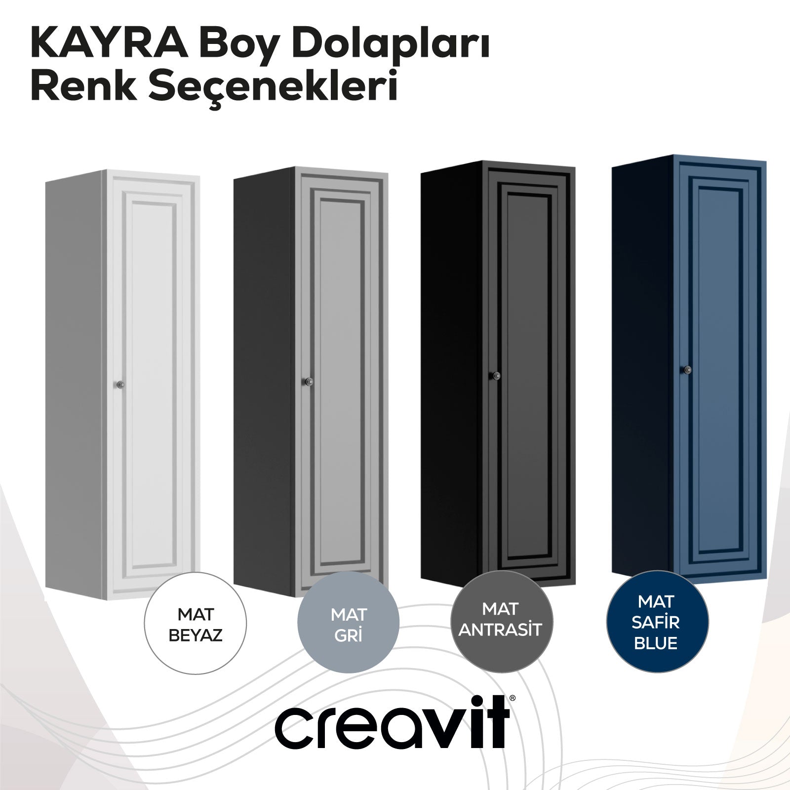 Kayra Boy Dolabı 130cm Mat Beyaz