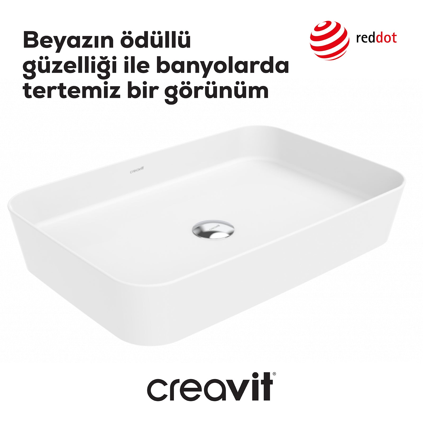 Loop Dikdörtgen Çanak Lavabo 40x60cm Beyaz - Creavit | Banyo Bu Tarafta