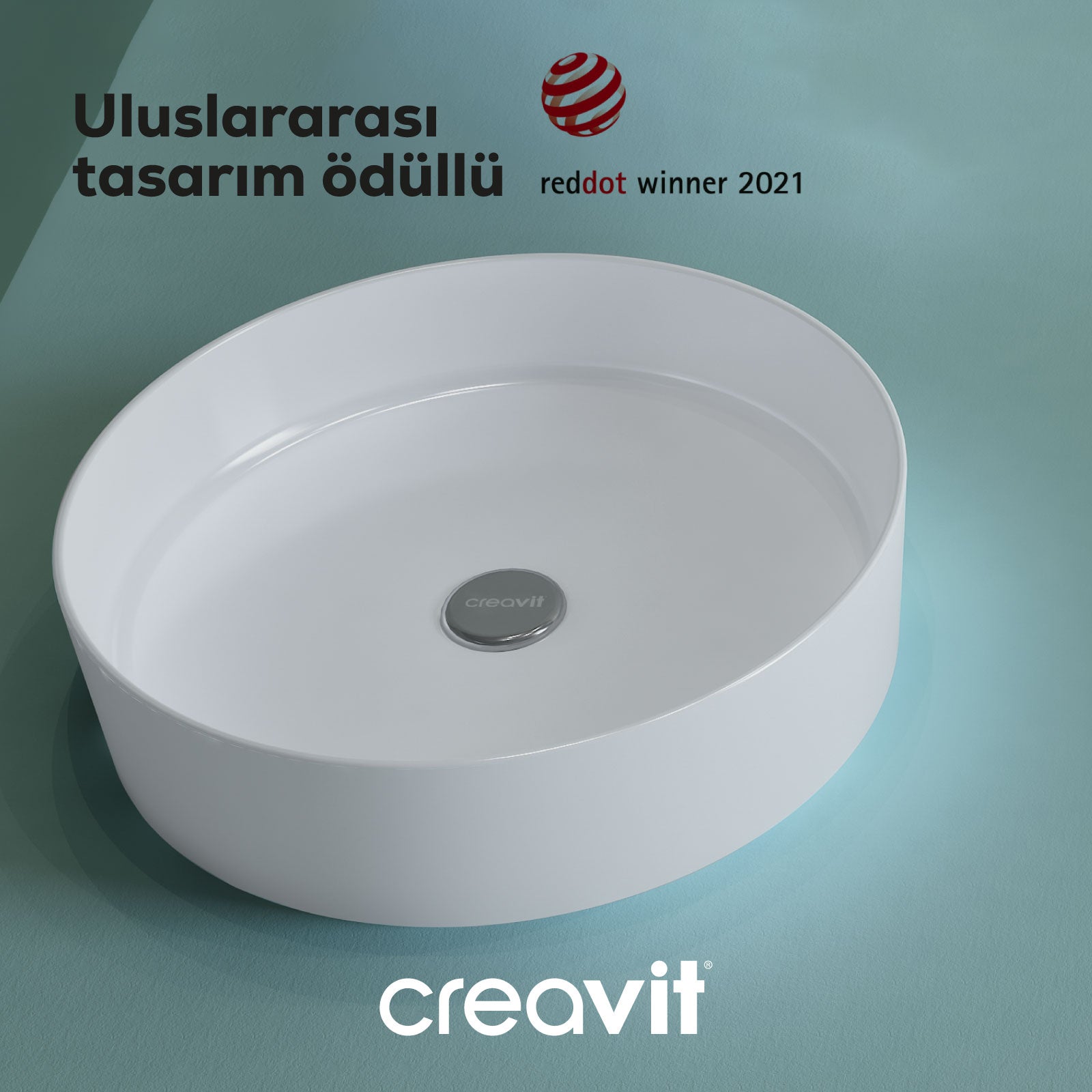 Loop Yuvarlak Çanak Lavabo Ø45 cm + Lavabo Sifon Başlığı + Solo Uzun Lavabo Armatürü Set