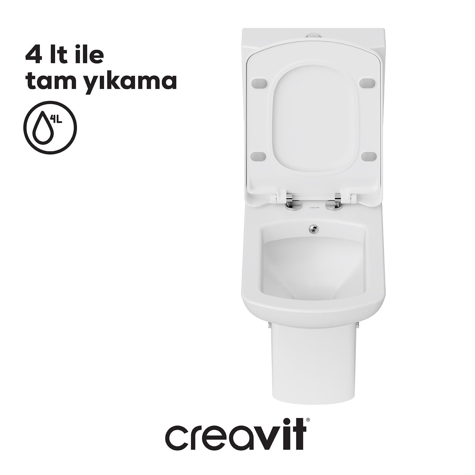 Lara Duvara Dayalı Klozet Beyaz - Creavit | Banyo Bu Tarafta