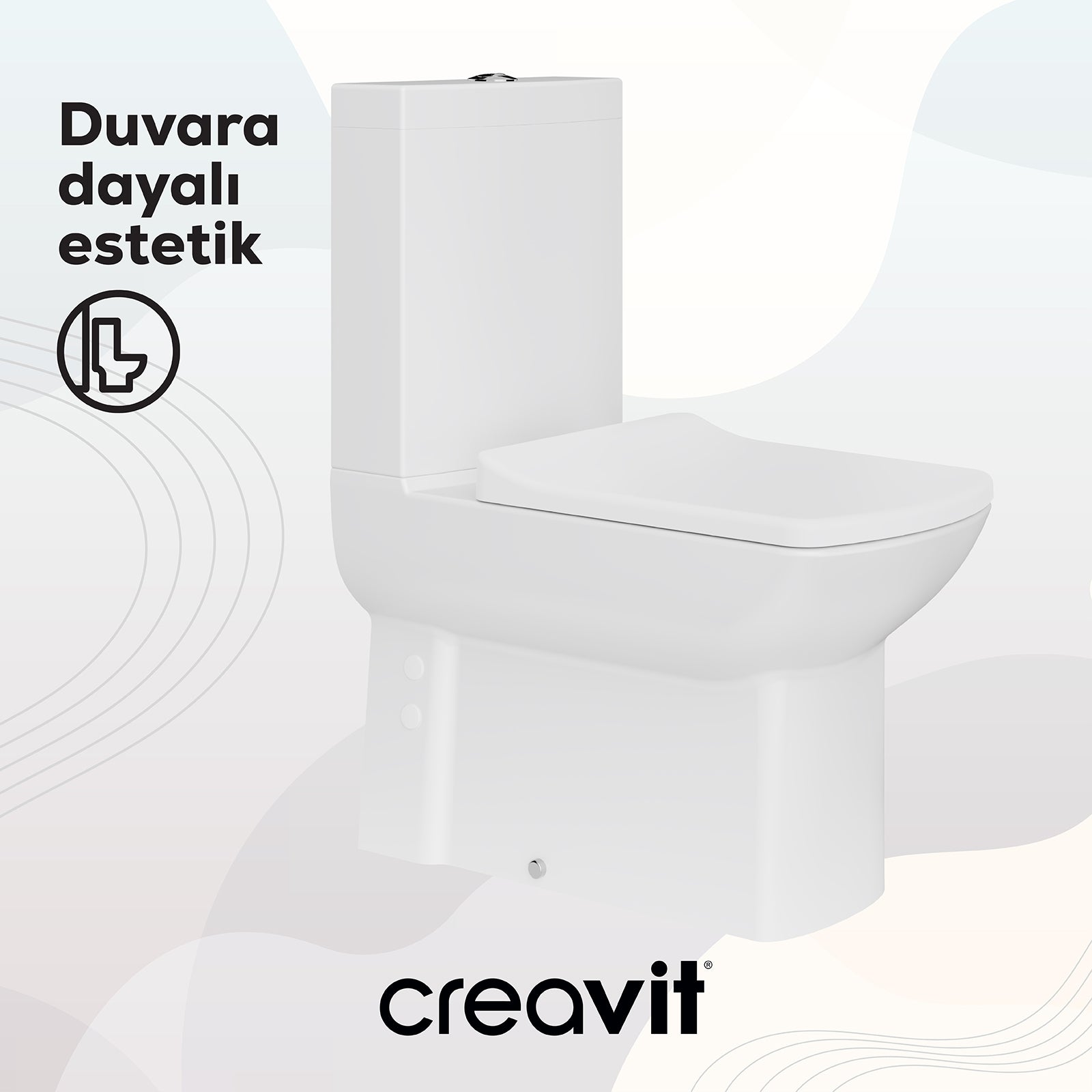 Lara Duvara Dayalı Klozet Beyaz - Creavit | Banyo Bu Tarafta