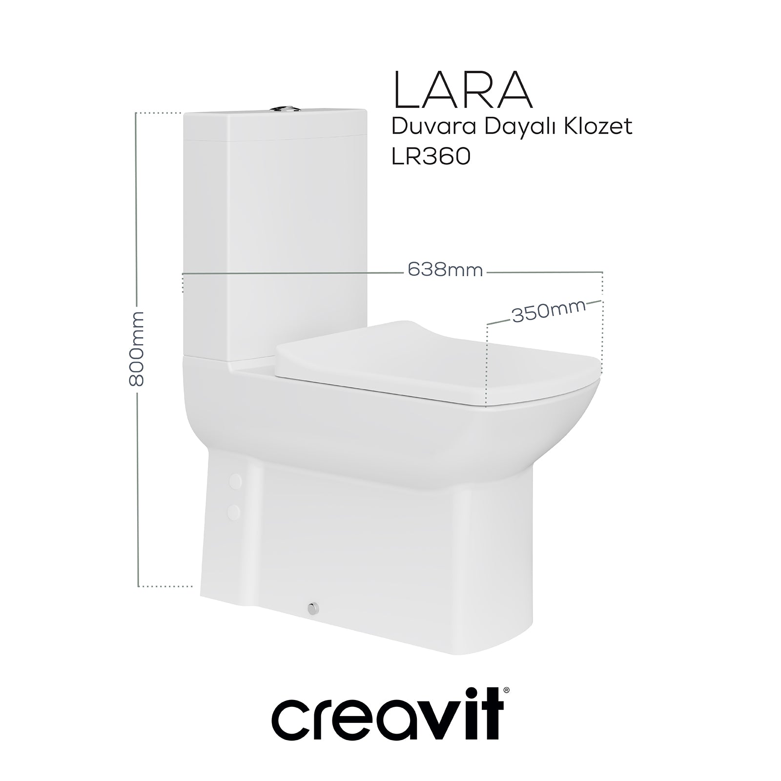 Lara Duvara Dayalı Klozet Beyaz - Creavit | Banyo Bu Tarafta