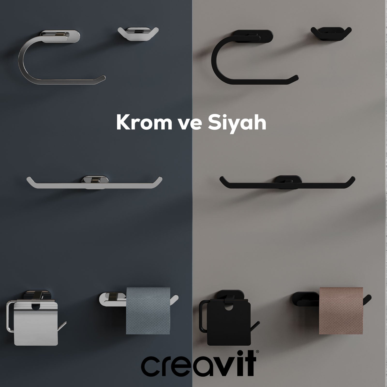 Planet Tekli Tuvalet Kağıtlığı Mat Siyah