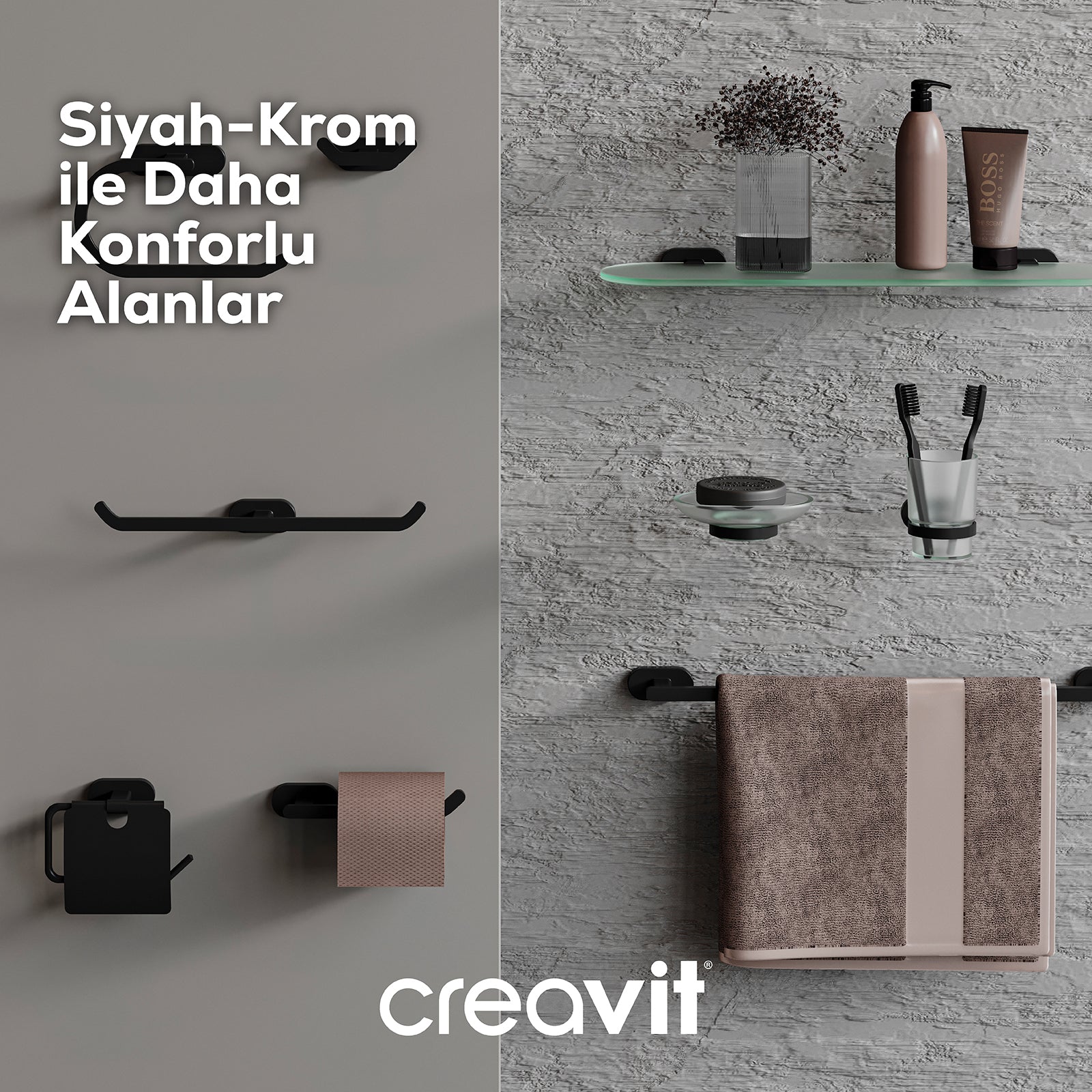 Planet Tekli Tuvalet Kağıtlığı Mat Siyah