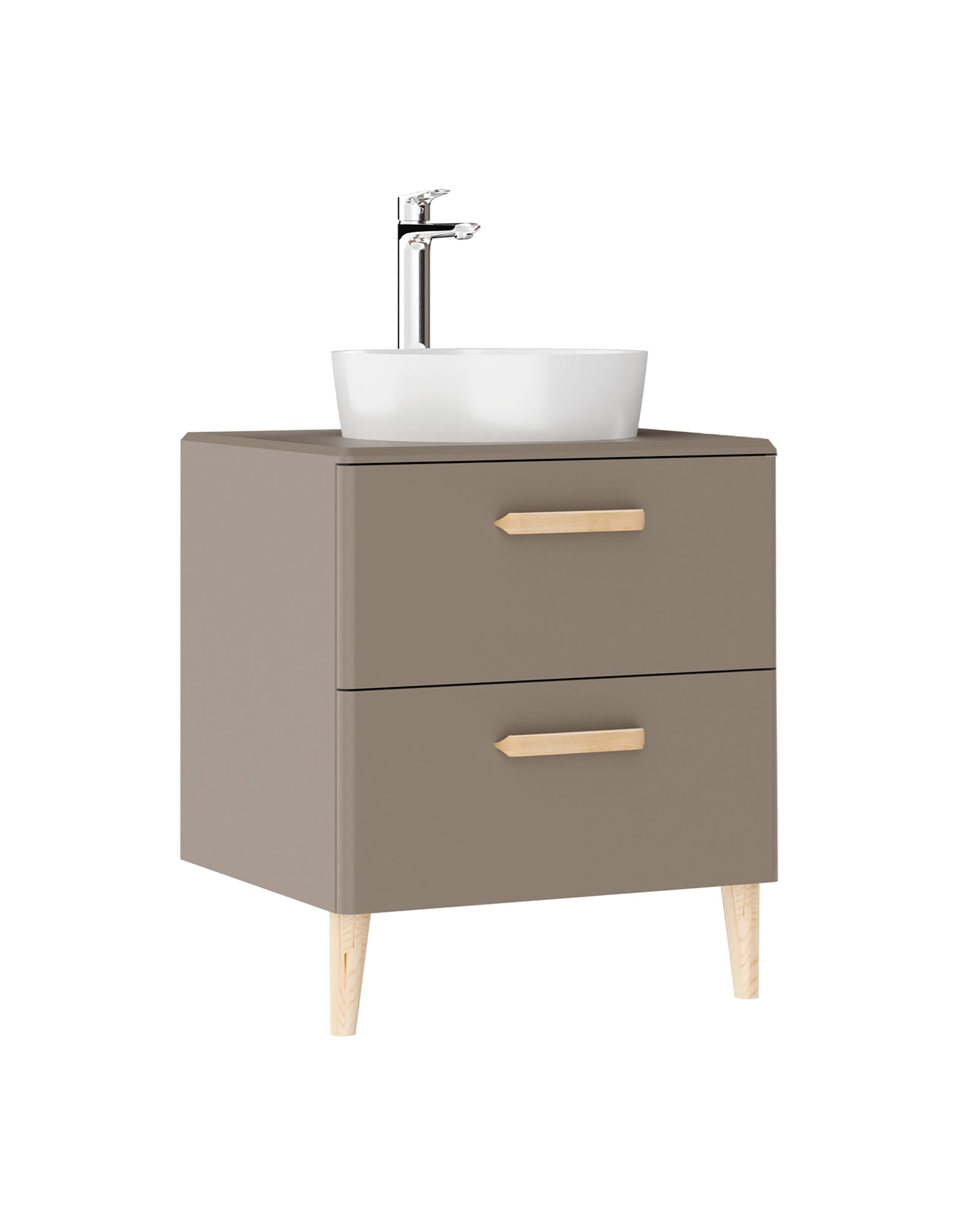 Patara Waschbeckenunterschrank 60 cm Matt Cappuccino