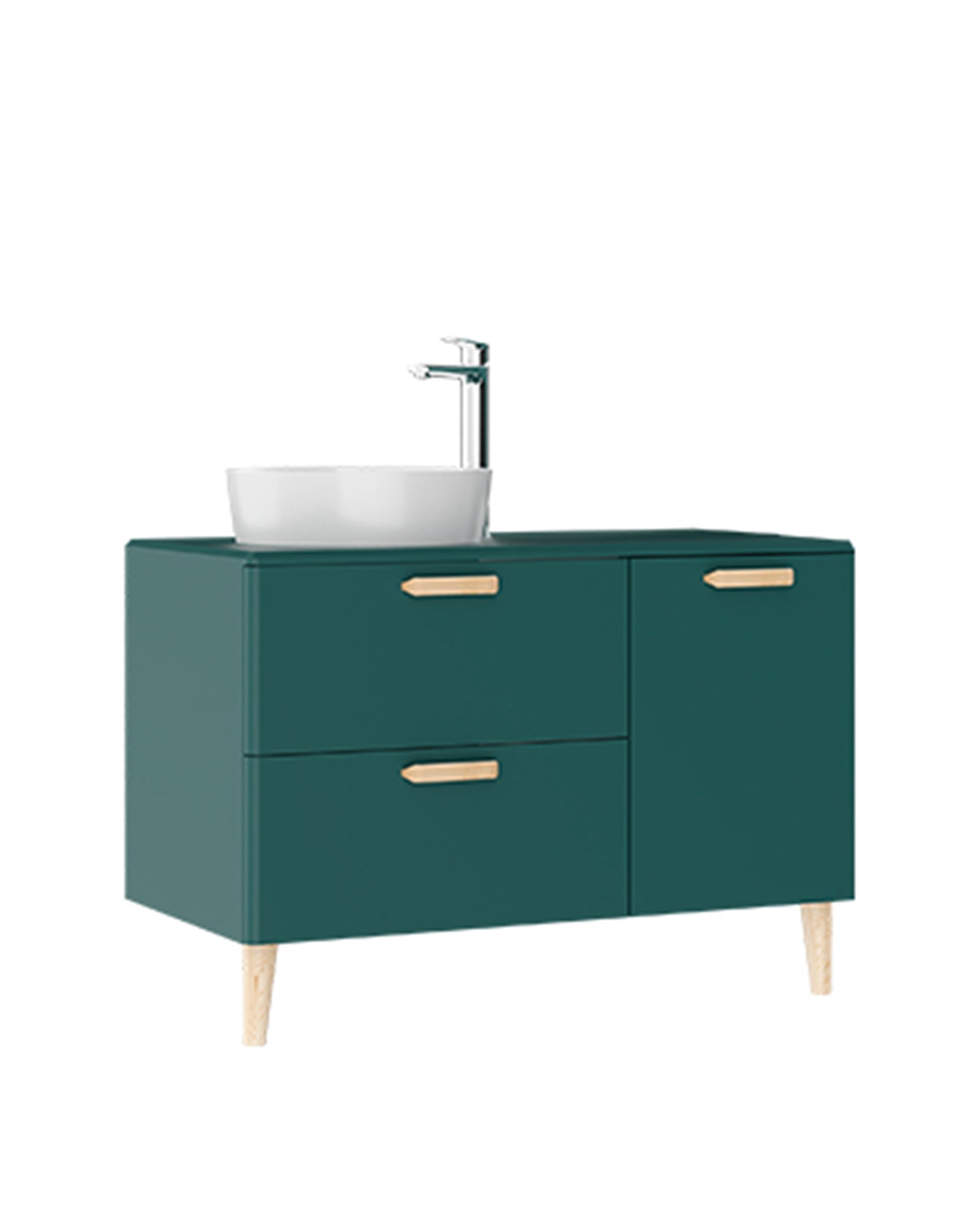Patara Lavabo Dolabı 100cm Mat Yeşil