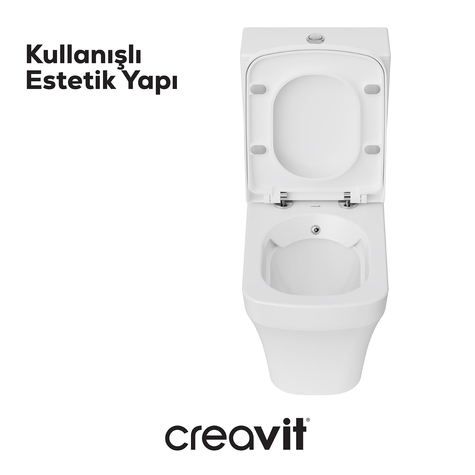 Solo Rim-Off Duvara Dayalı Klozet Beyaz - Creavit | Banyo Bu Tarafta