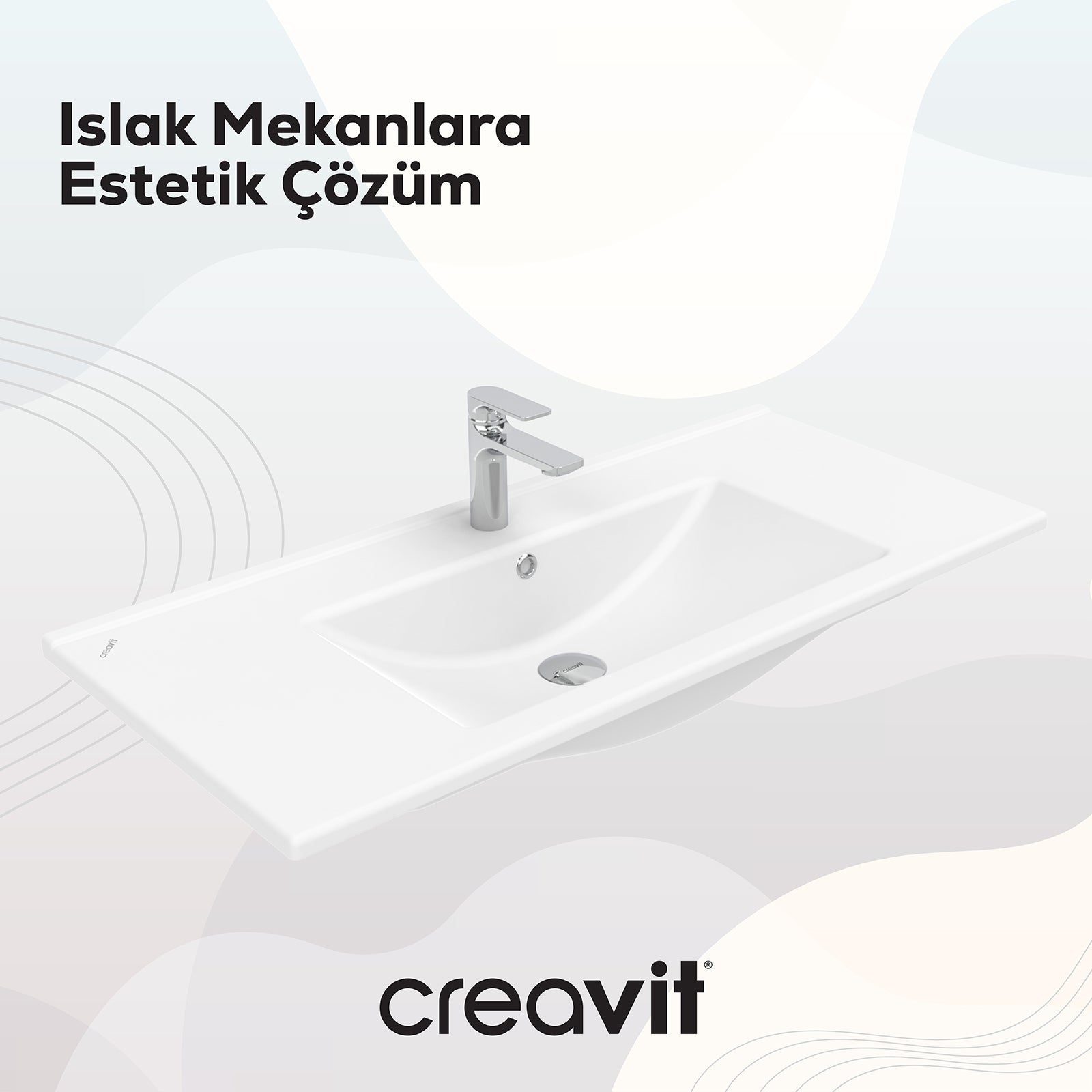 Su Etajerli Lavabo 100cm Beyaz - Creavit | Banyo Bu Tarafta