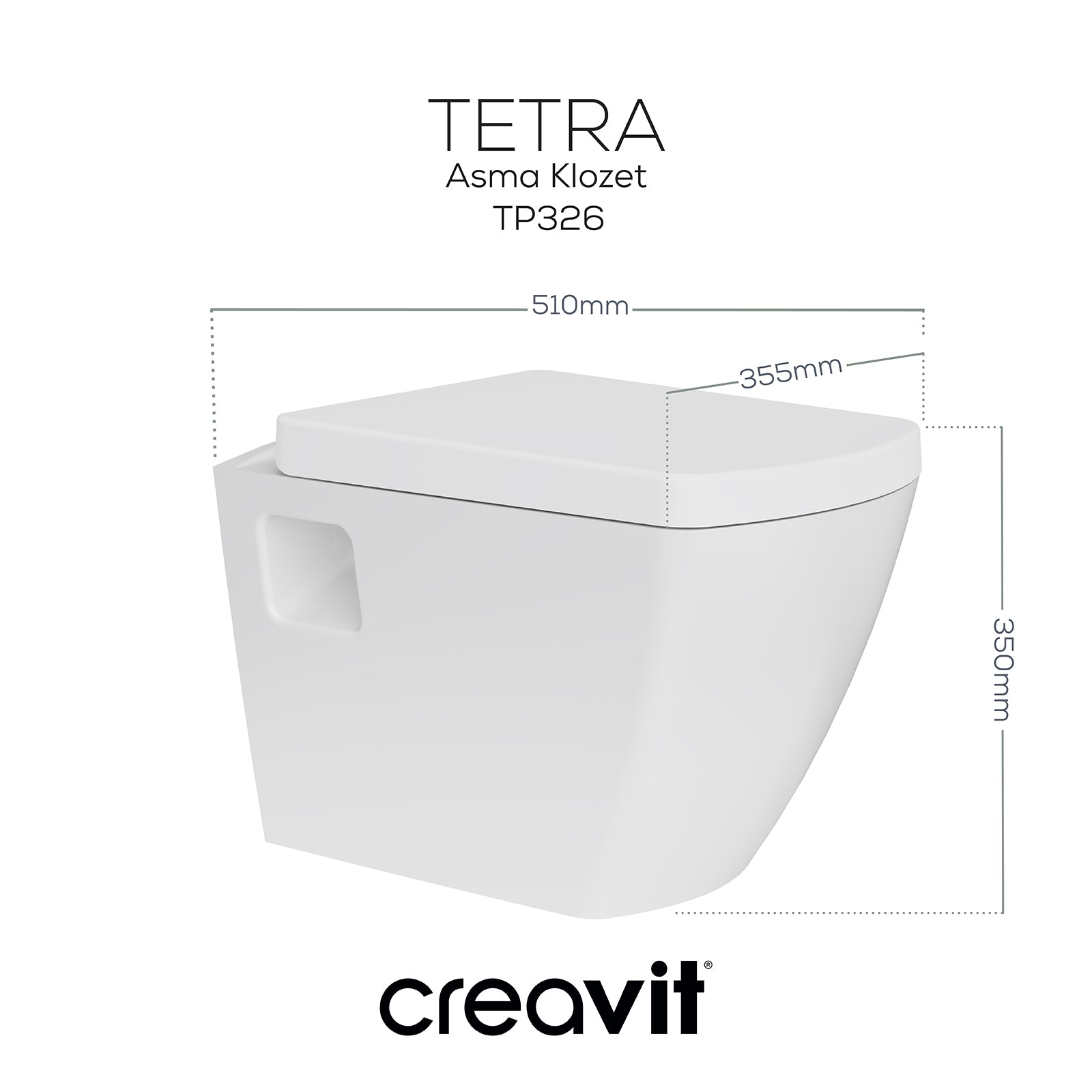 Tetra Asma Klozet Beyaz - Termoplast Set - Creavit | Banyo Bu Tarafta