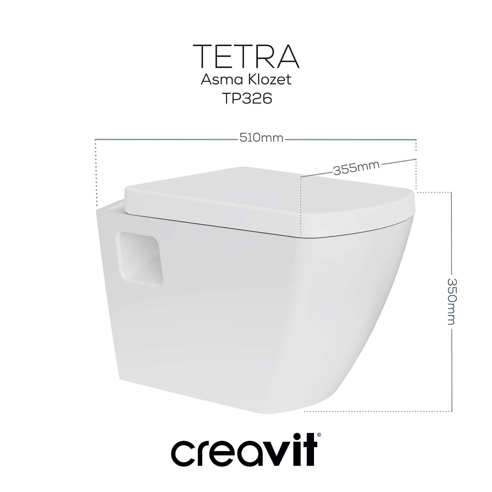 Tetra Asma Klozet Beyaz - Set - Creavit | Banyo Bu Tarafta
