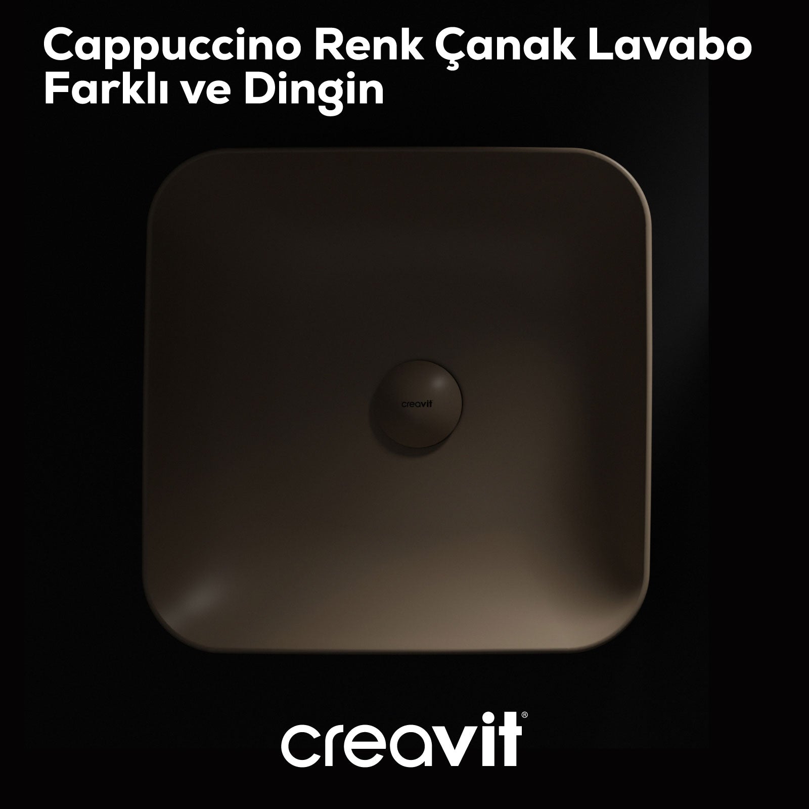 Ultra Kare Çanak Lavabo 40cm Mat Cappuccino - Creavit | Banyo Bu Tarafta