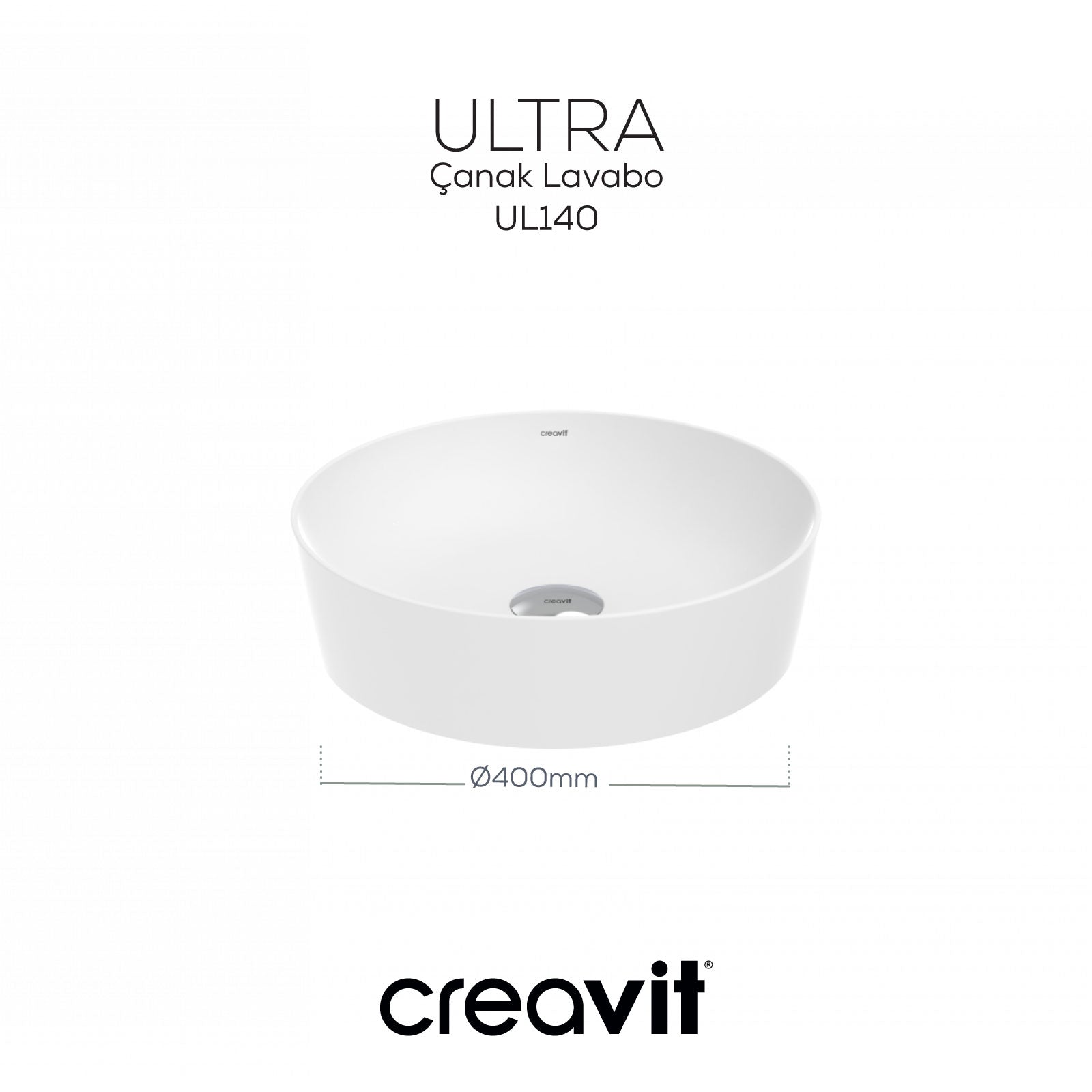 Ultra Yuvarlak Çanak Lavabo 40cm Beyaz - Creavit | Banyo Bu Tarafta