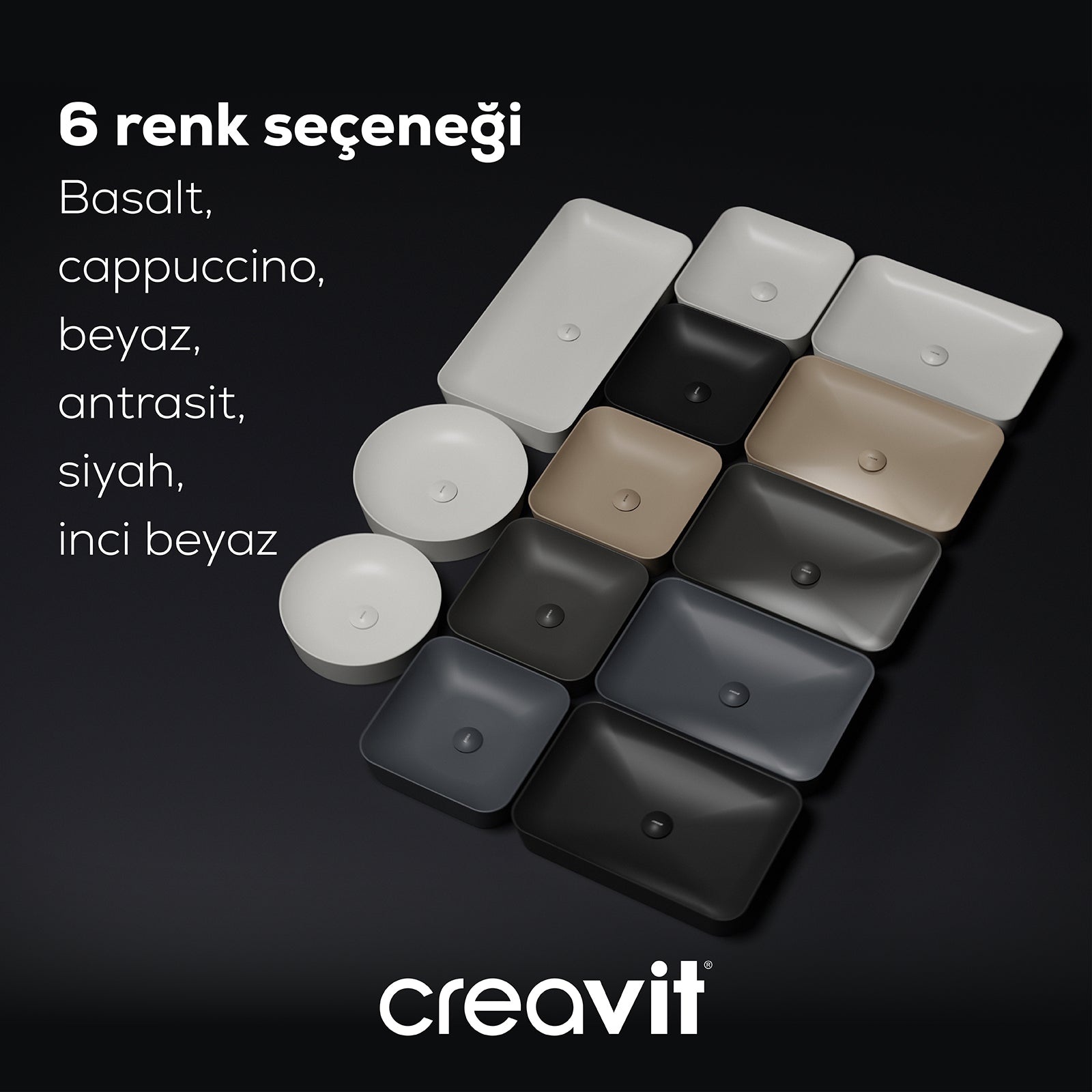 Ultra Yuvarlak Çanak Lavabo 40cm Beyaz - Creavit | Banyo Bu Tarafta