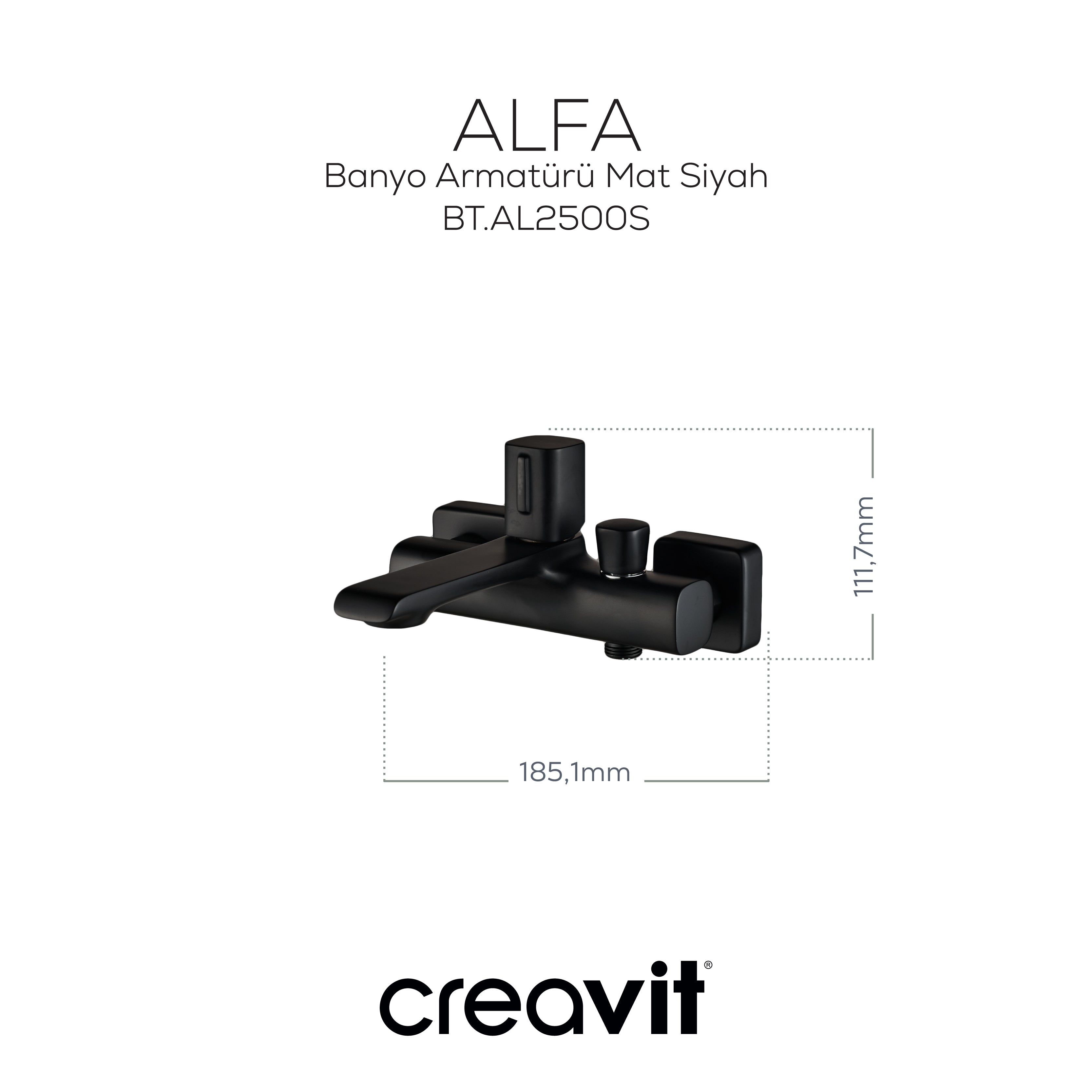 Alfa Banyo Armatürü Mat Siyah
