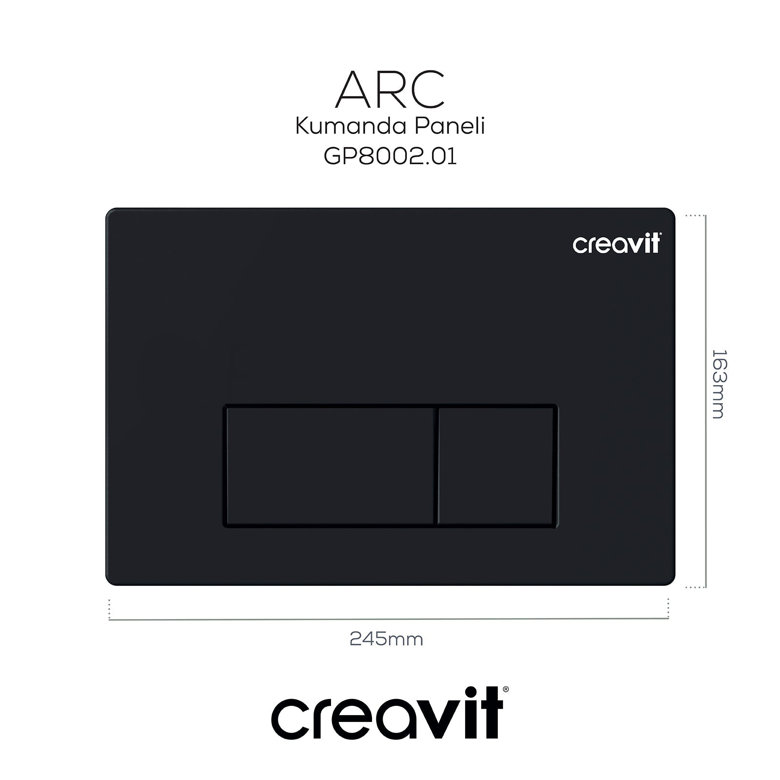 Arc Mat Siyah Boyalı Kumanda Paneli