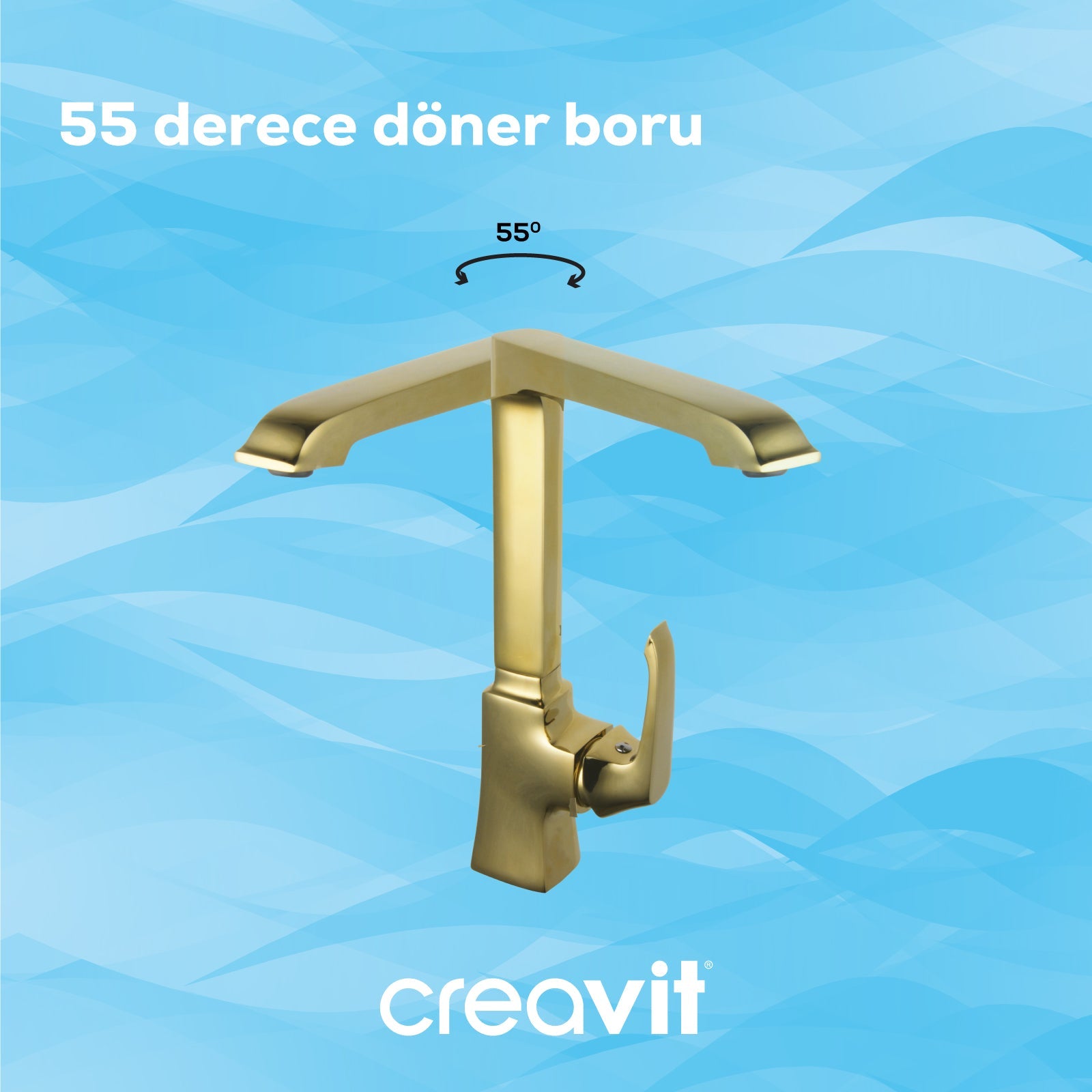 Avangart Mutfak Armatürü Altın