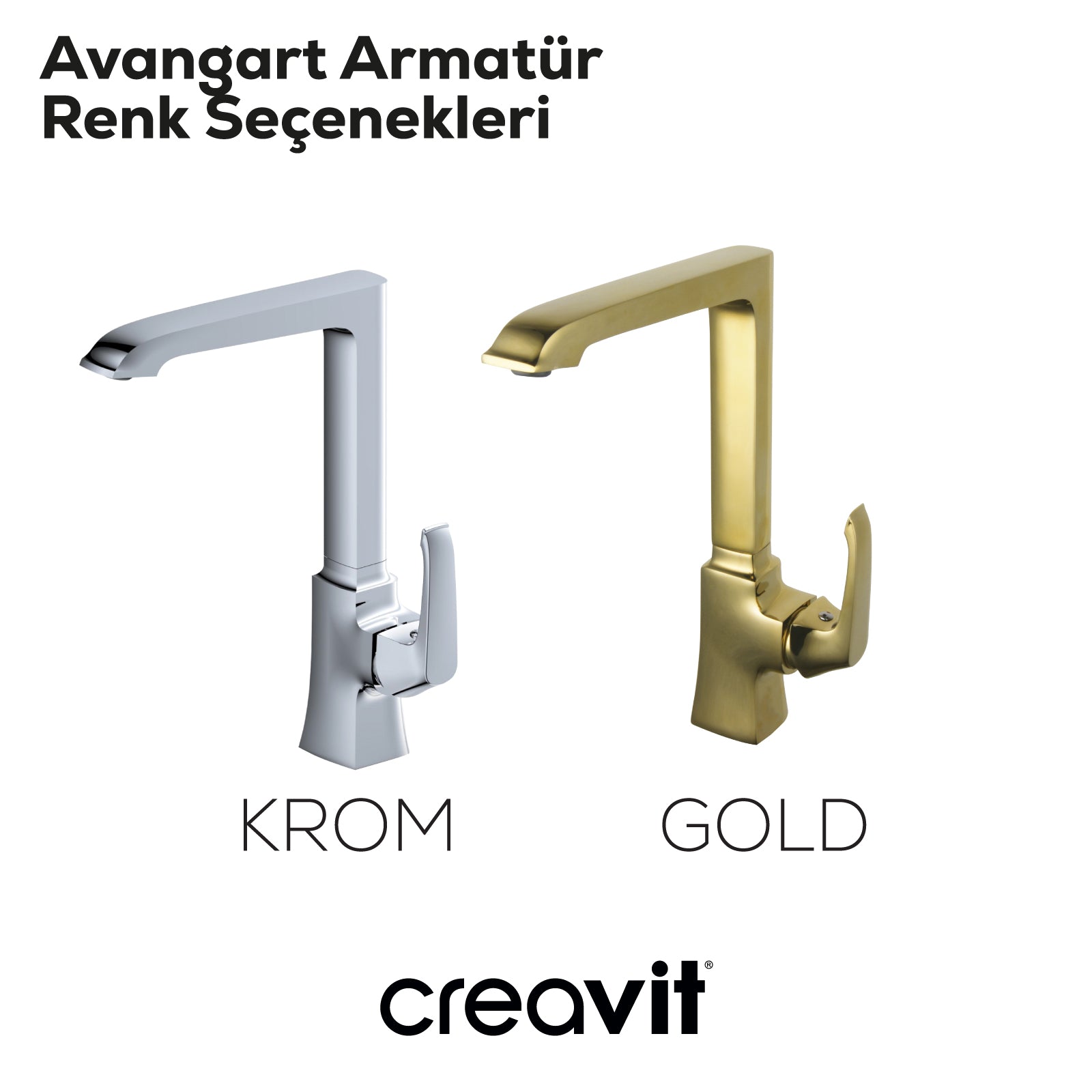 Avangart Mutfak Armatürü Altın
