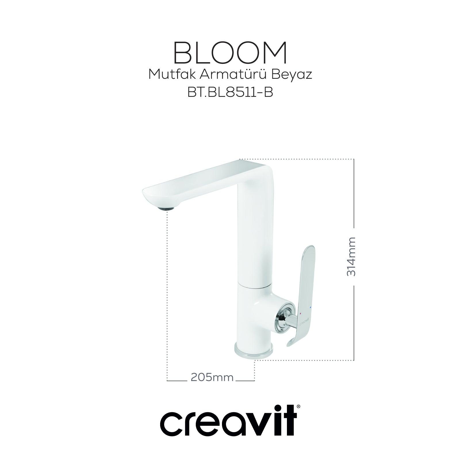 Bloom Mutfak Armatürü Beyaz