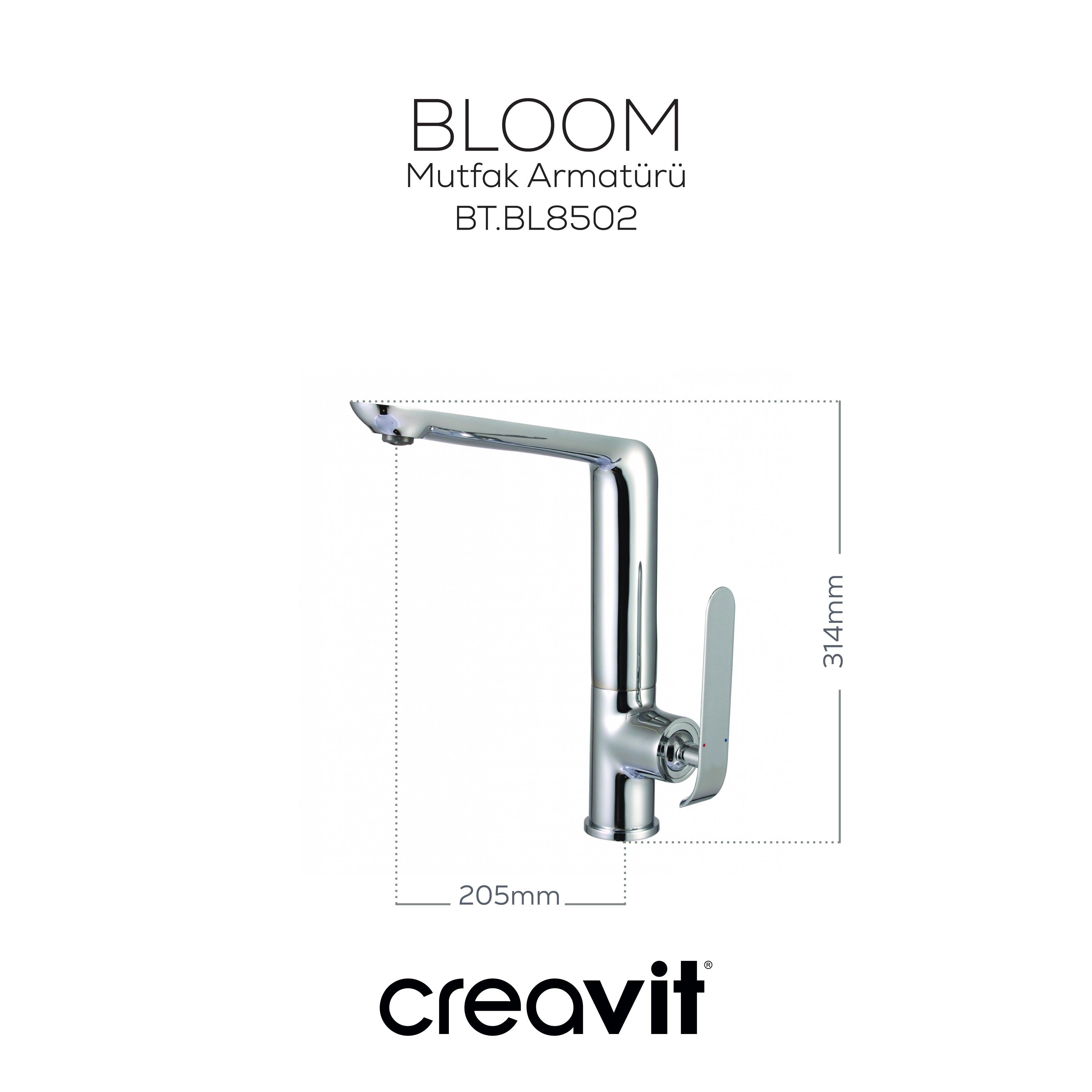 Bloom Mutfak Armatürü Krom