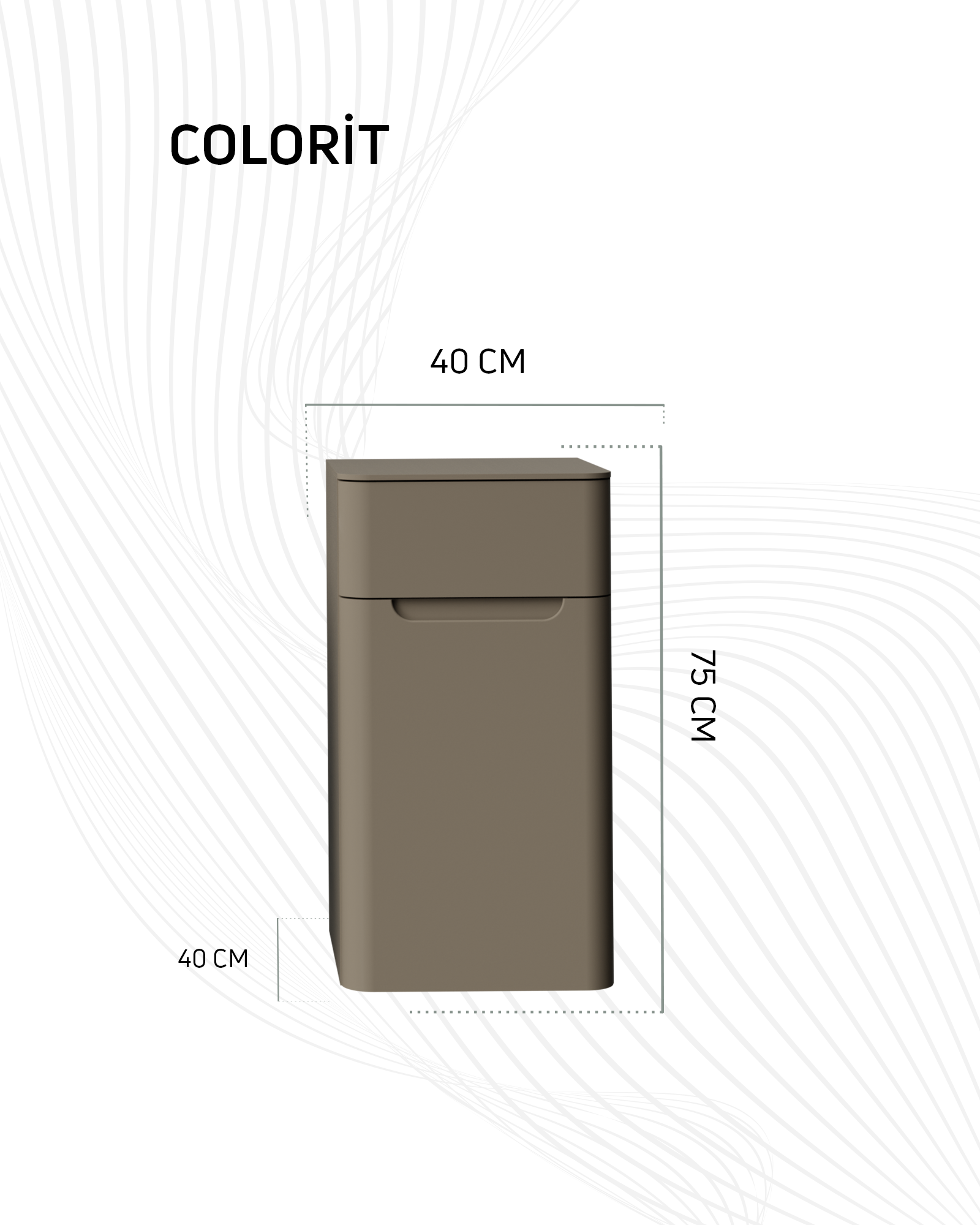 Colorit Çamaşır Sepetli Boy Dolabı 40x75 cm Şeftali Tüyü