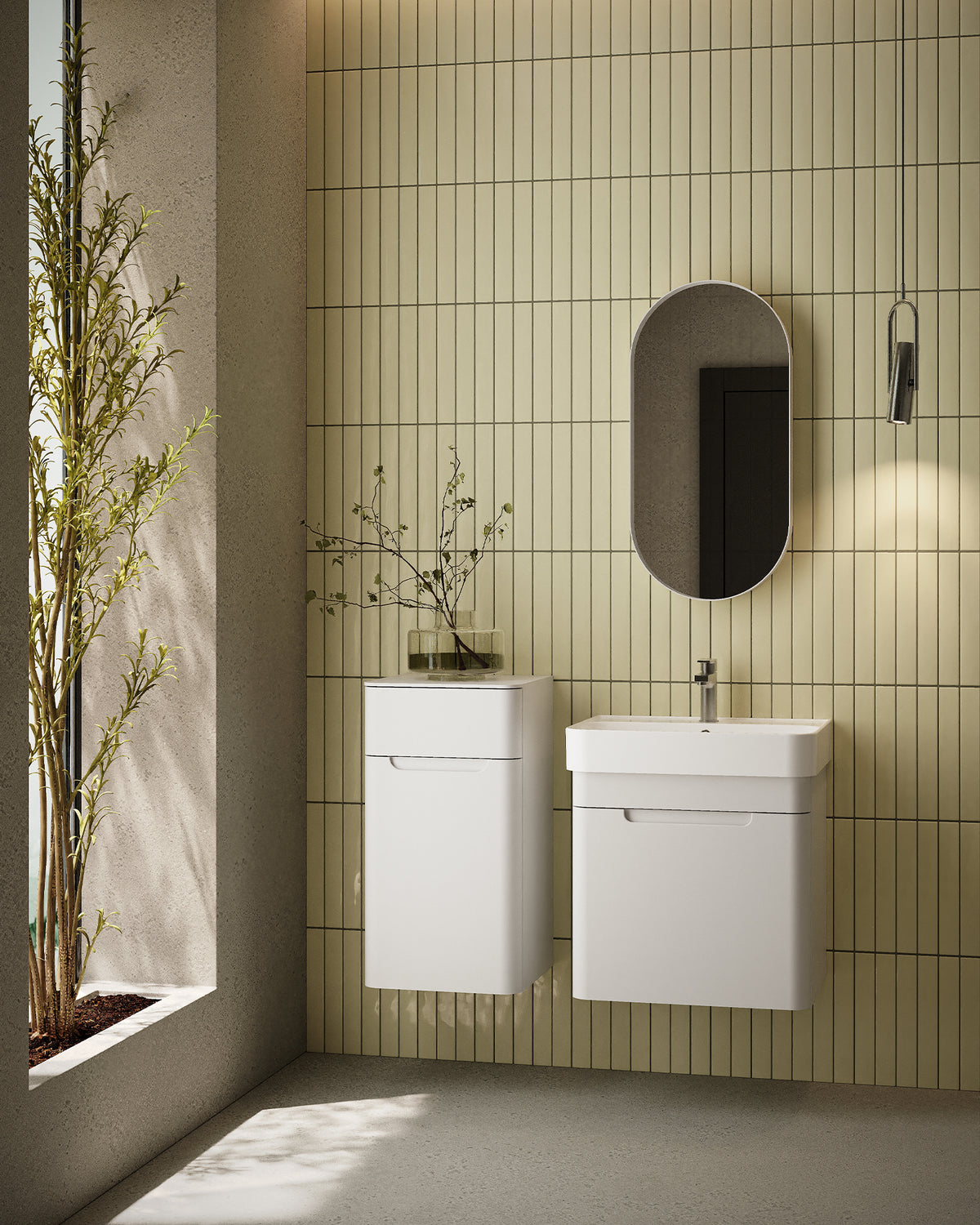 Colorit Lavabo Dolabı Kapaklı 60 Cm Mat Beyaz