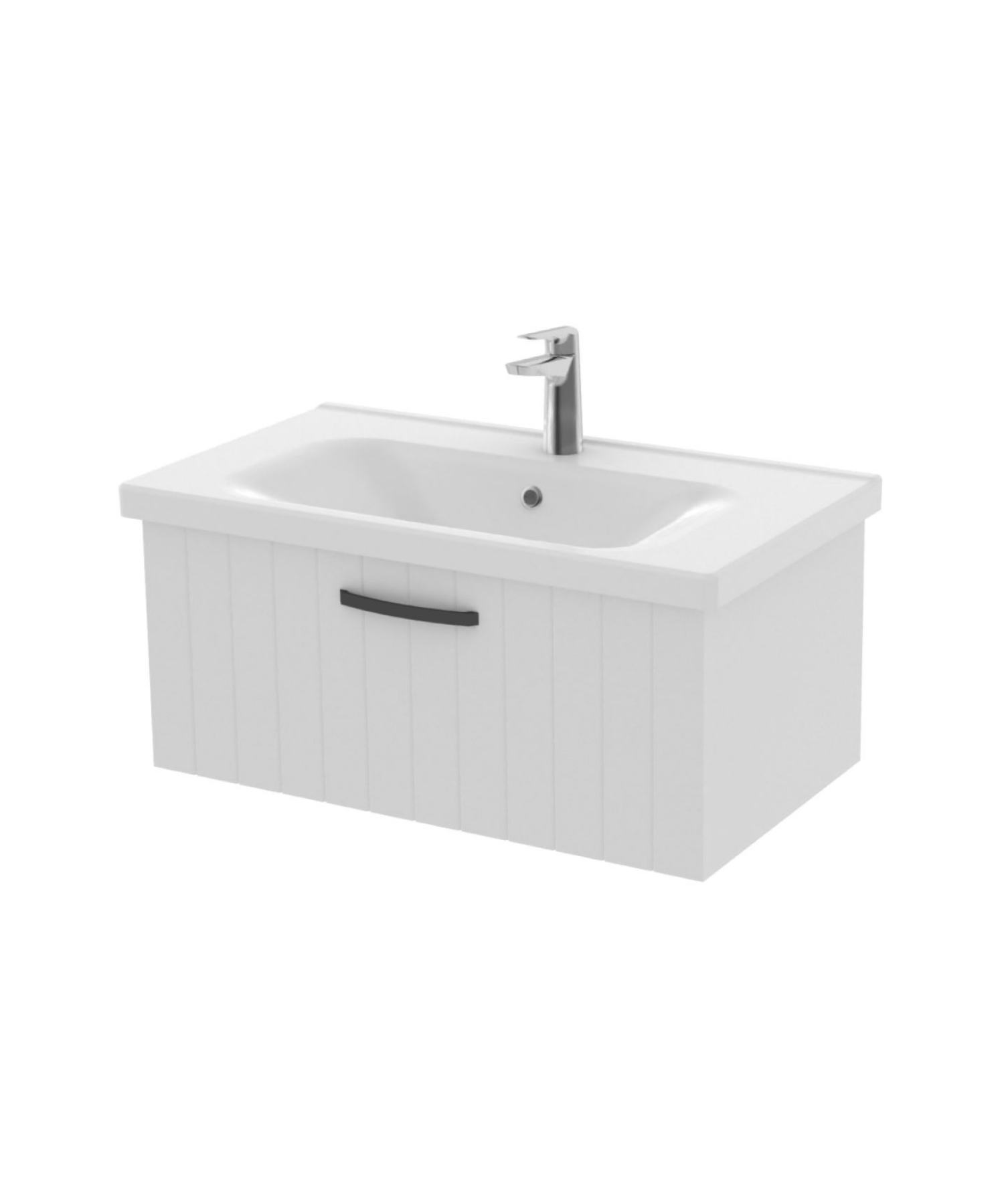 D10 Eksen Lavabo Dolabı Çekmeceli 80 cm Beyaz Lake
