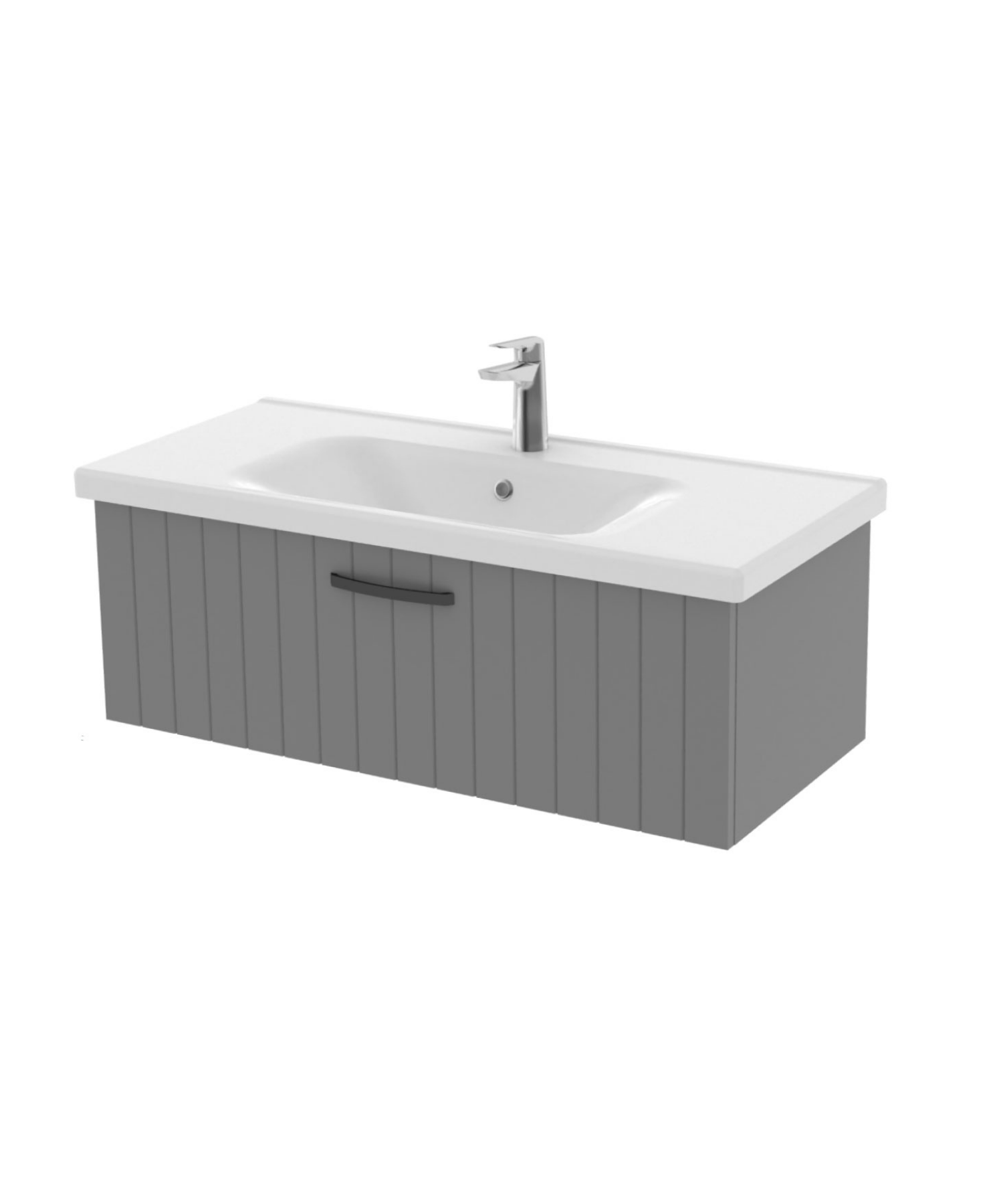 D10 Eksen Lavabo Dolabı Çekmeceli 100 cm Gri Lake