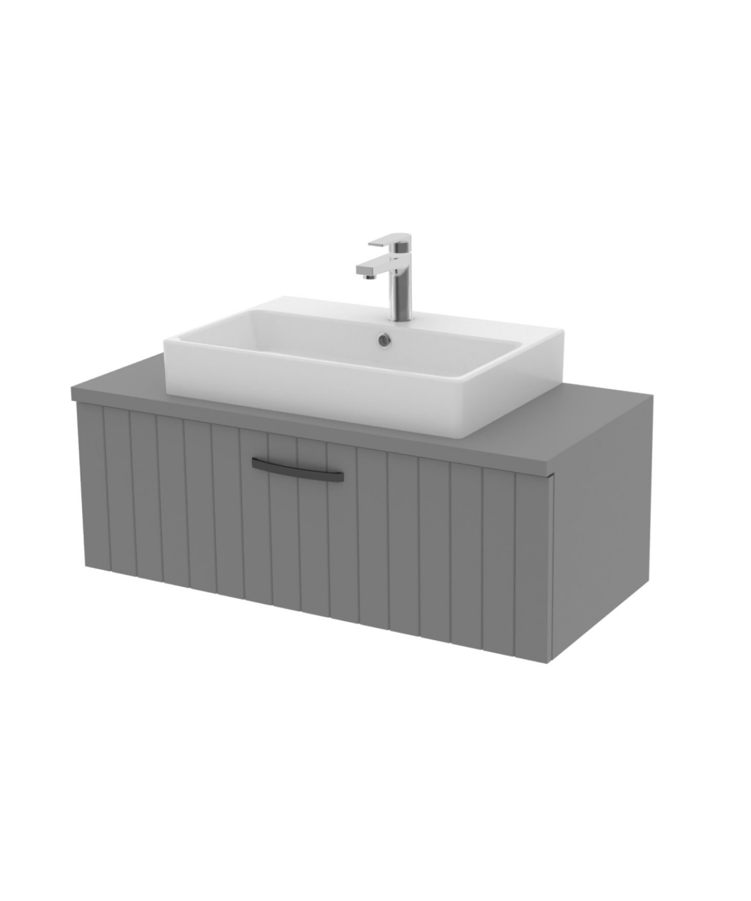 D10 Next Lavabo Dolabı Çekmeceli 100 cm Gri Lake