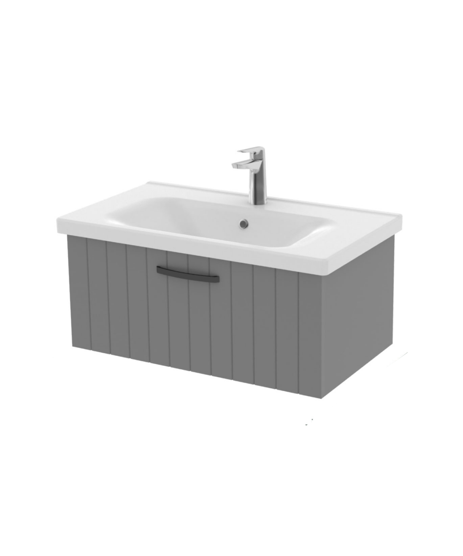 D10 Eksen Lavabo Dolabı Çekmeceli 80 cm Gri Lake
