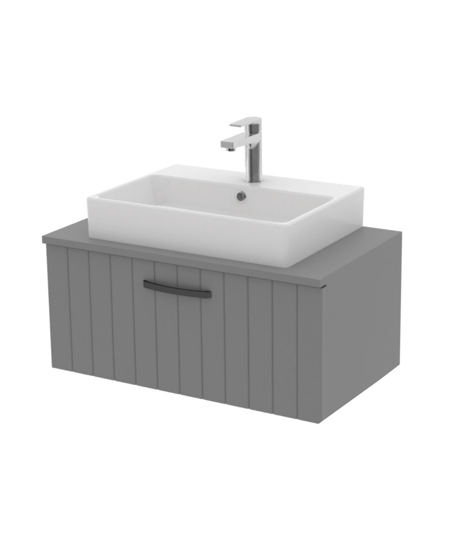 D10 Next Lavabo Dolabı Çekmeceli 80 cm Gri Lake