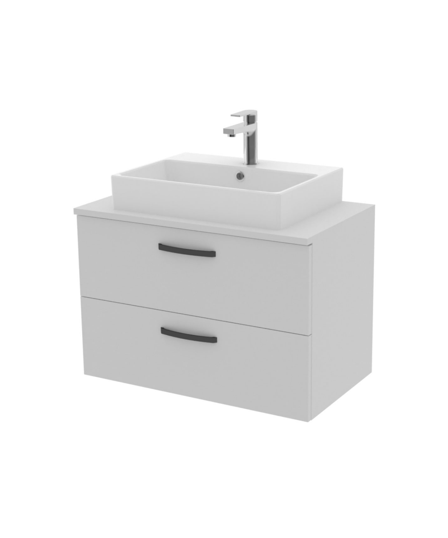 D10 Next Lavabo Dolabı İki Çekmeceli 80 cm Beyaz