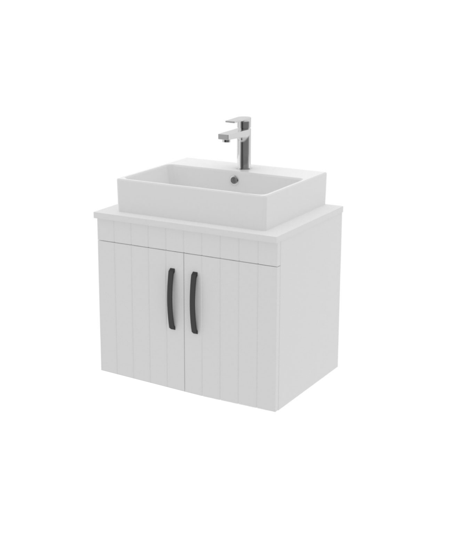 D10 Next Lavabo Dolabı Kapaklı 65 cm Beyaz Lake Kapak