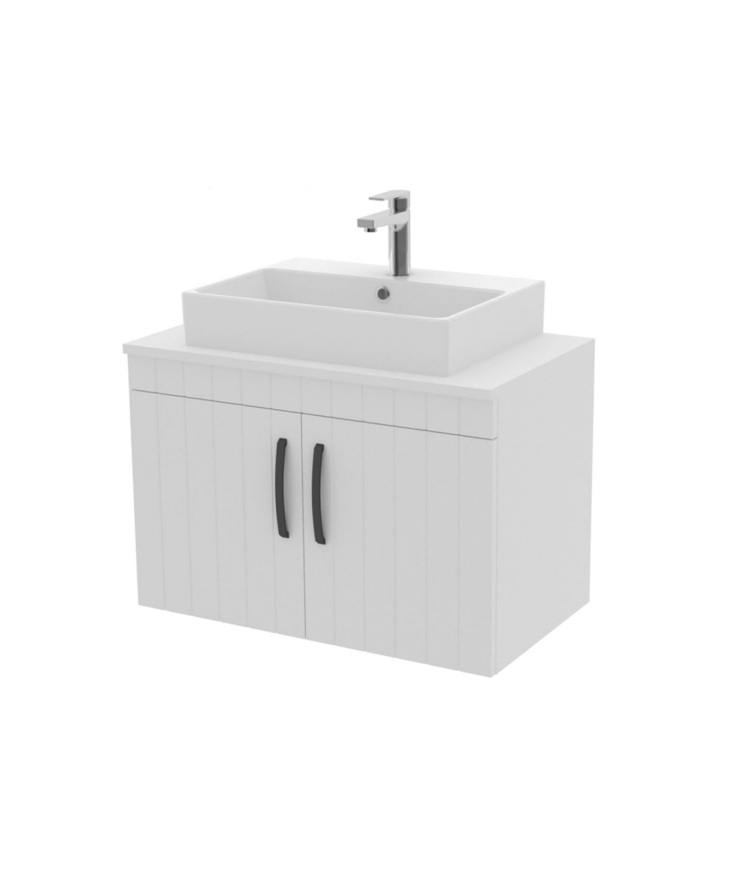 D10 Next Lavabo Dolabı Kapaklı 80 cm Beyaz Lake Kapak