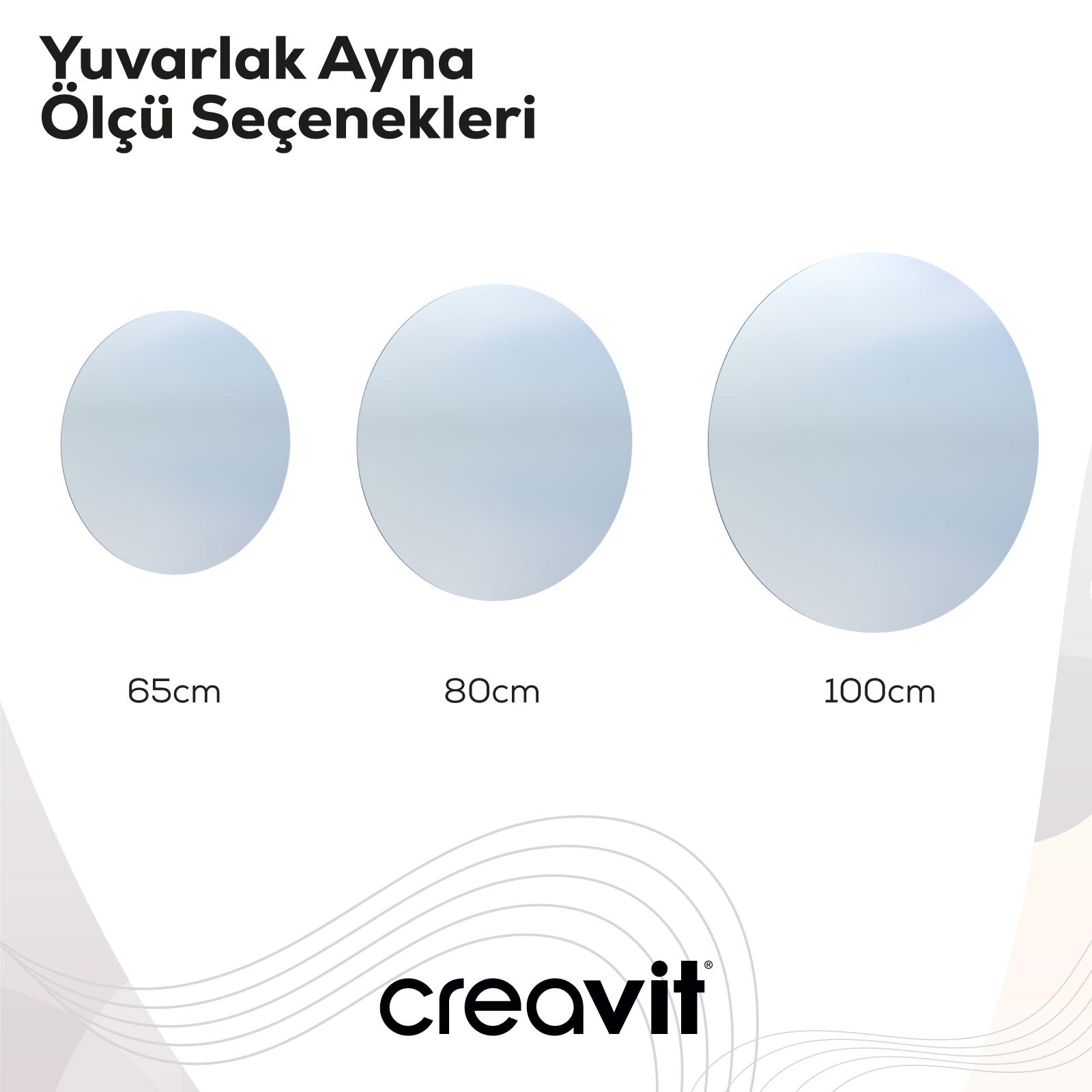 D10 65 cm Yuvarlak Ayna - Creavit | Banyo Bu Tarafta