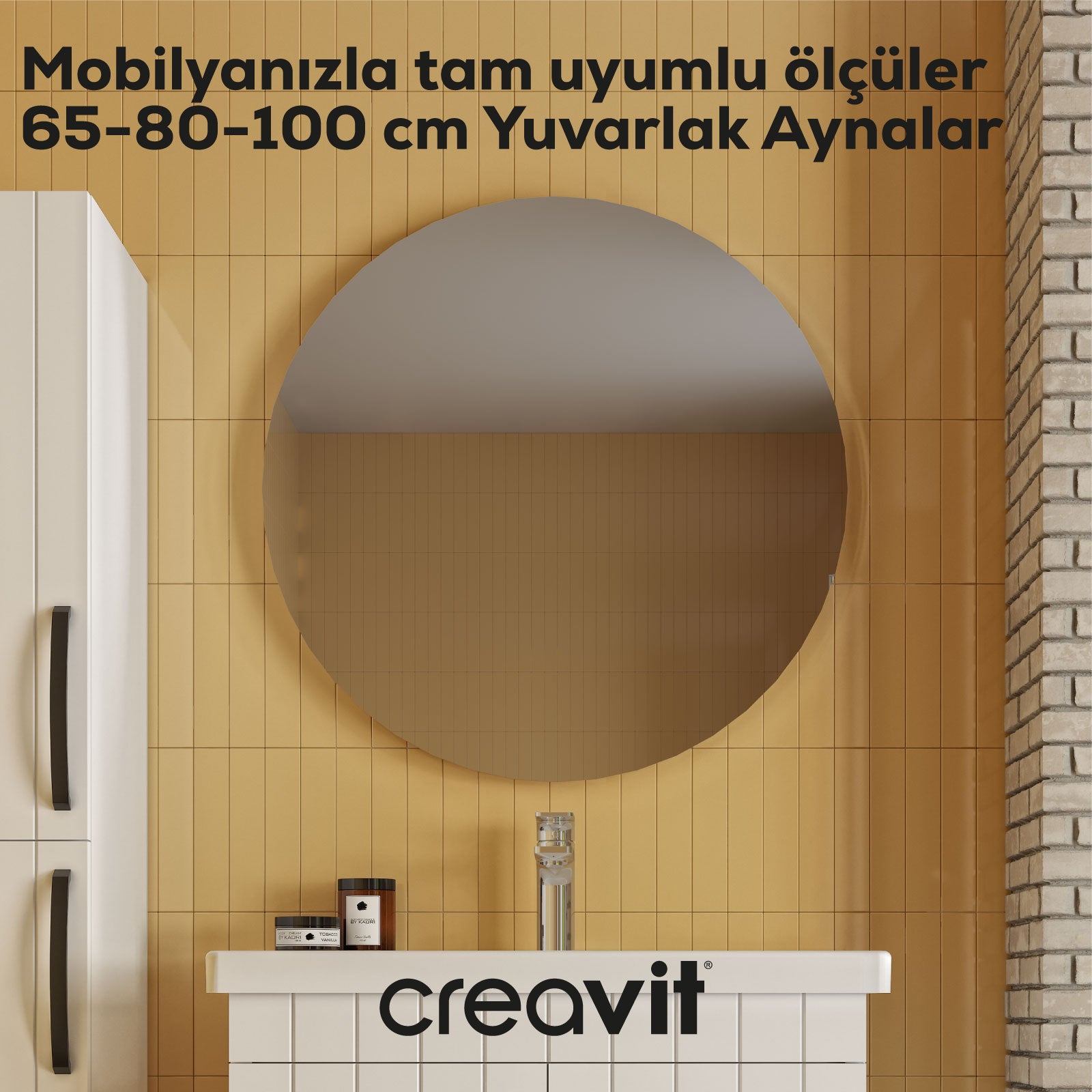 D10 65 cm Yuvarlak Ayna - Creavit | Banyo Bu Tarafta