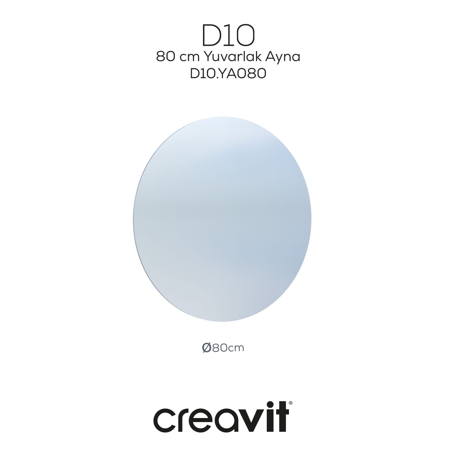 D10 80 cm Yuvarlak Ayna - Creavit | Banyo Bu Tarafta