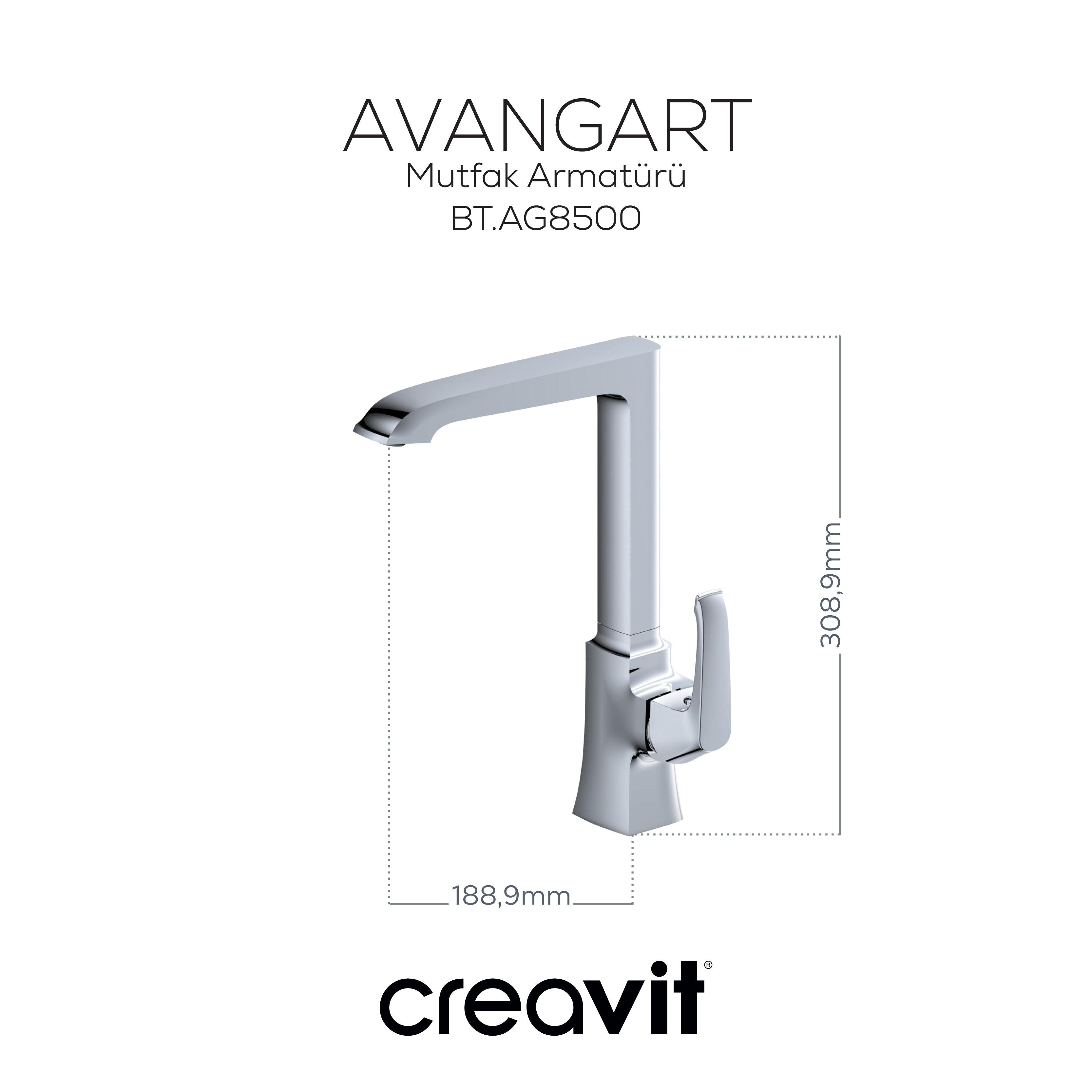 Avangart Mutfak Armatürü Krom - Creavit | Banyo Bu Tarafta